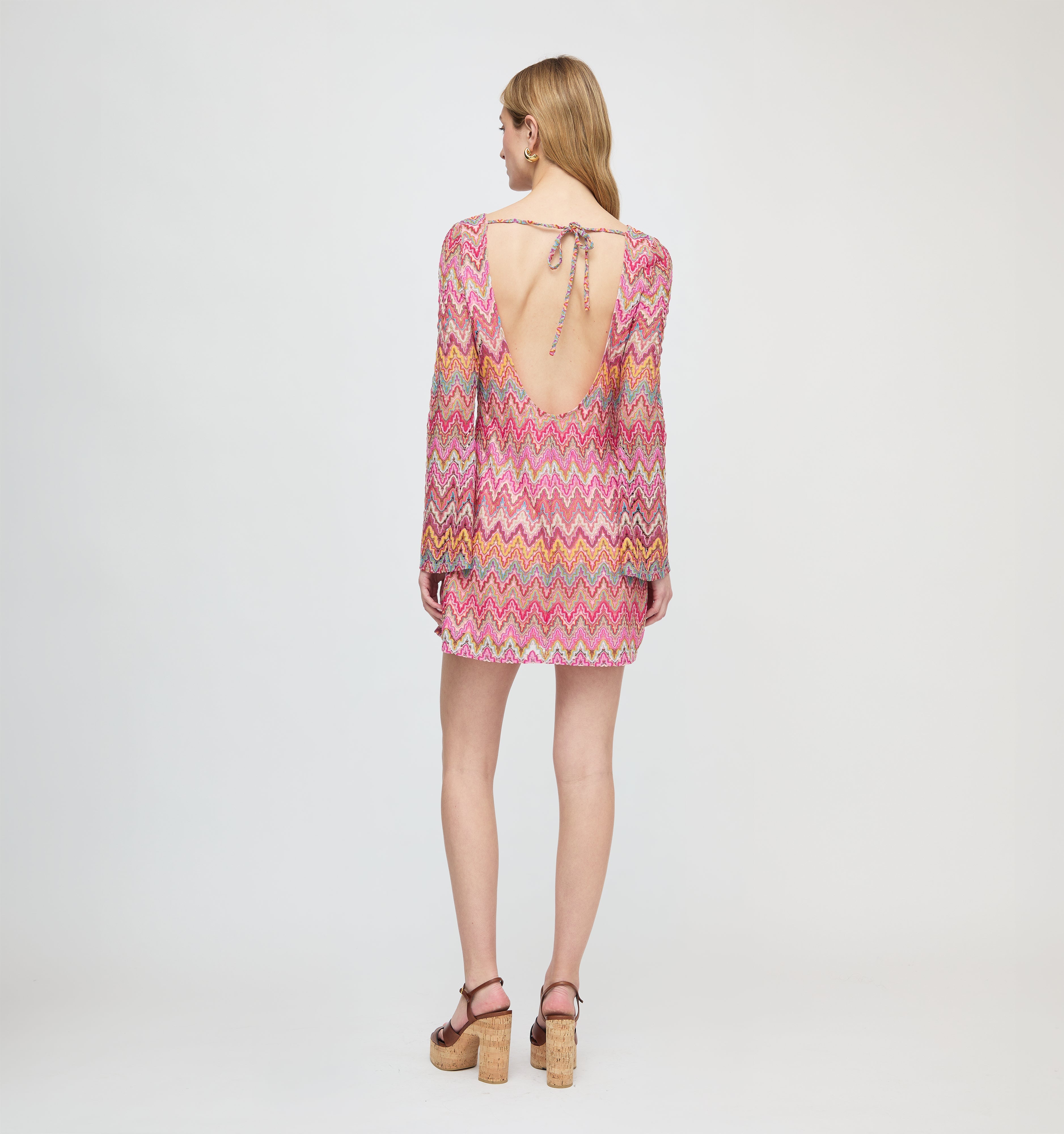 The Nathalie Dress - Pink Sheer Shimmer Knit
