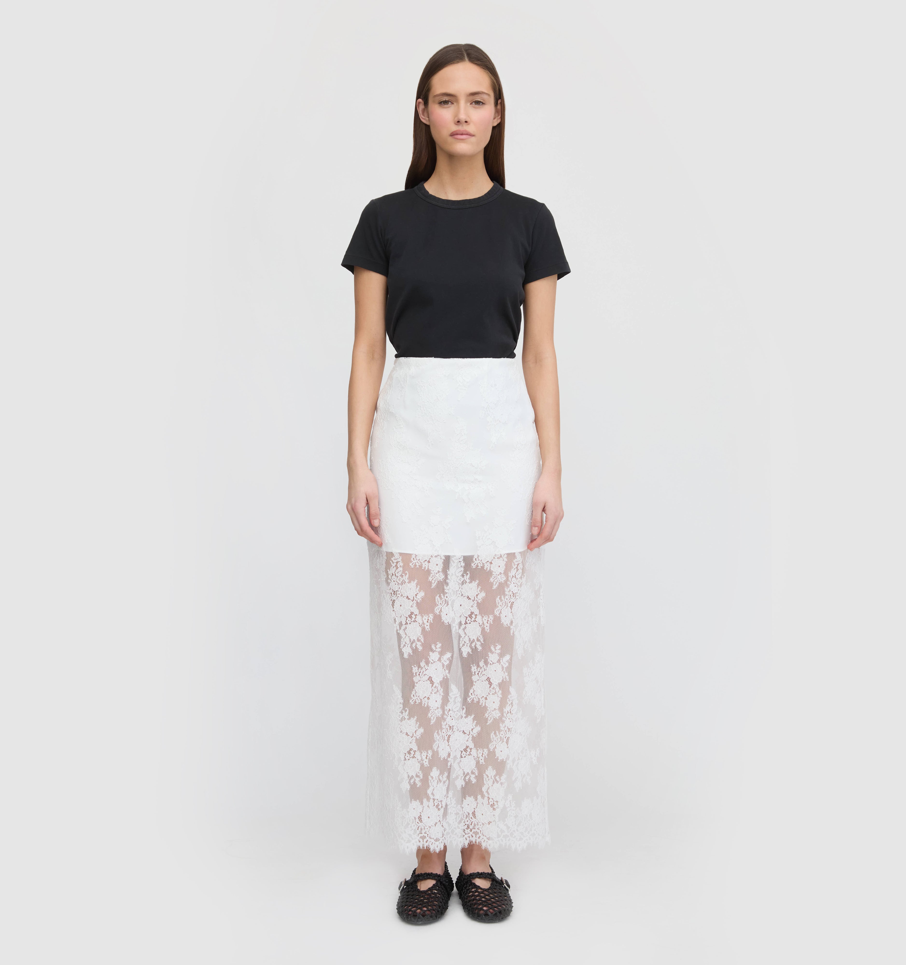 The Olympia Skirt - White Magnolia Lace