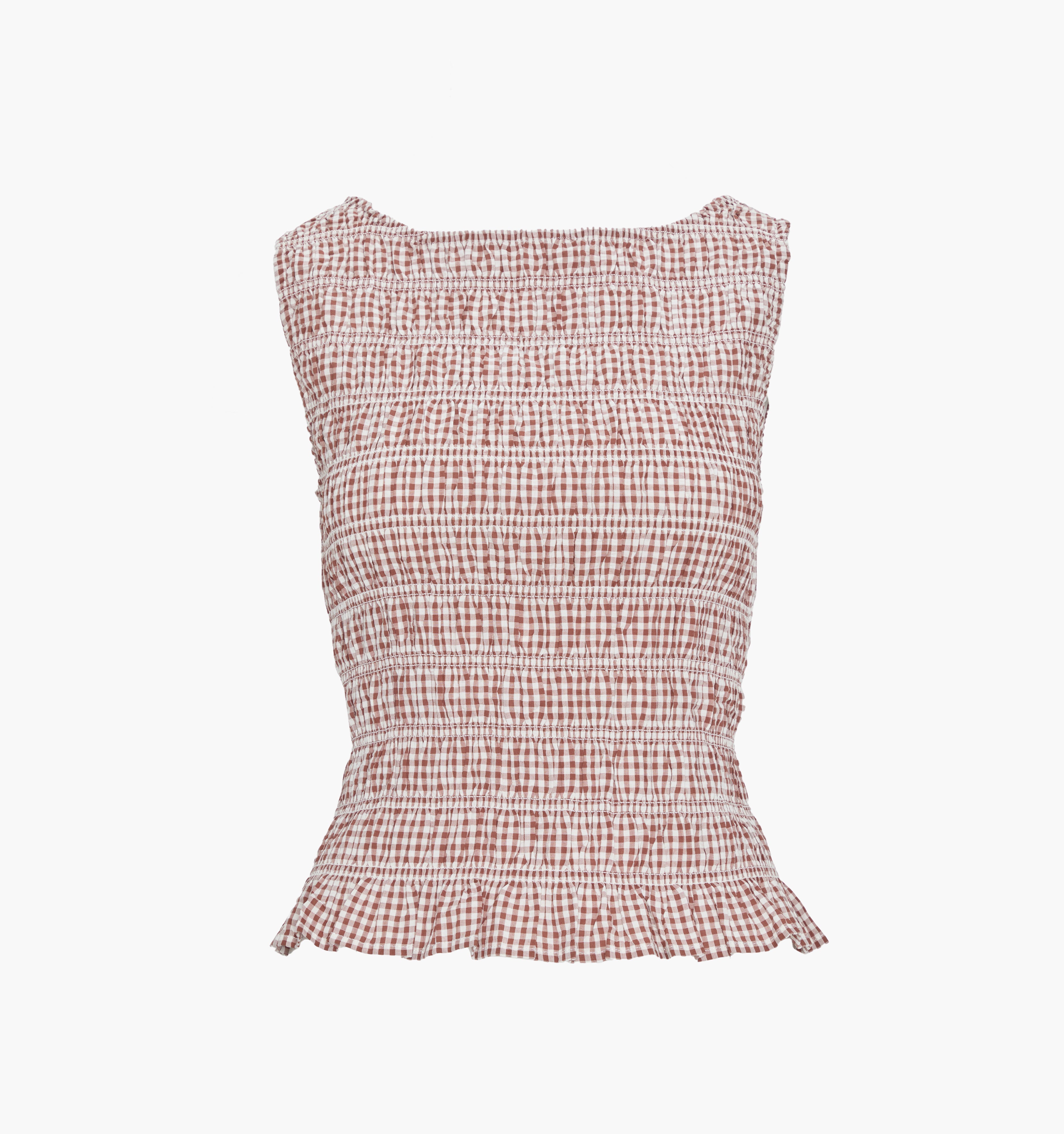 The Phoebe Nap Top - Cognac Gingham