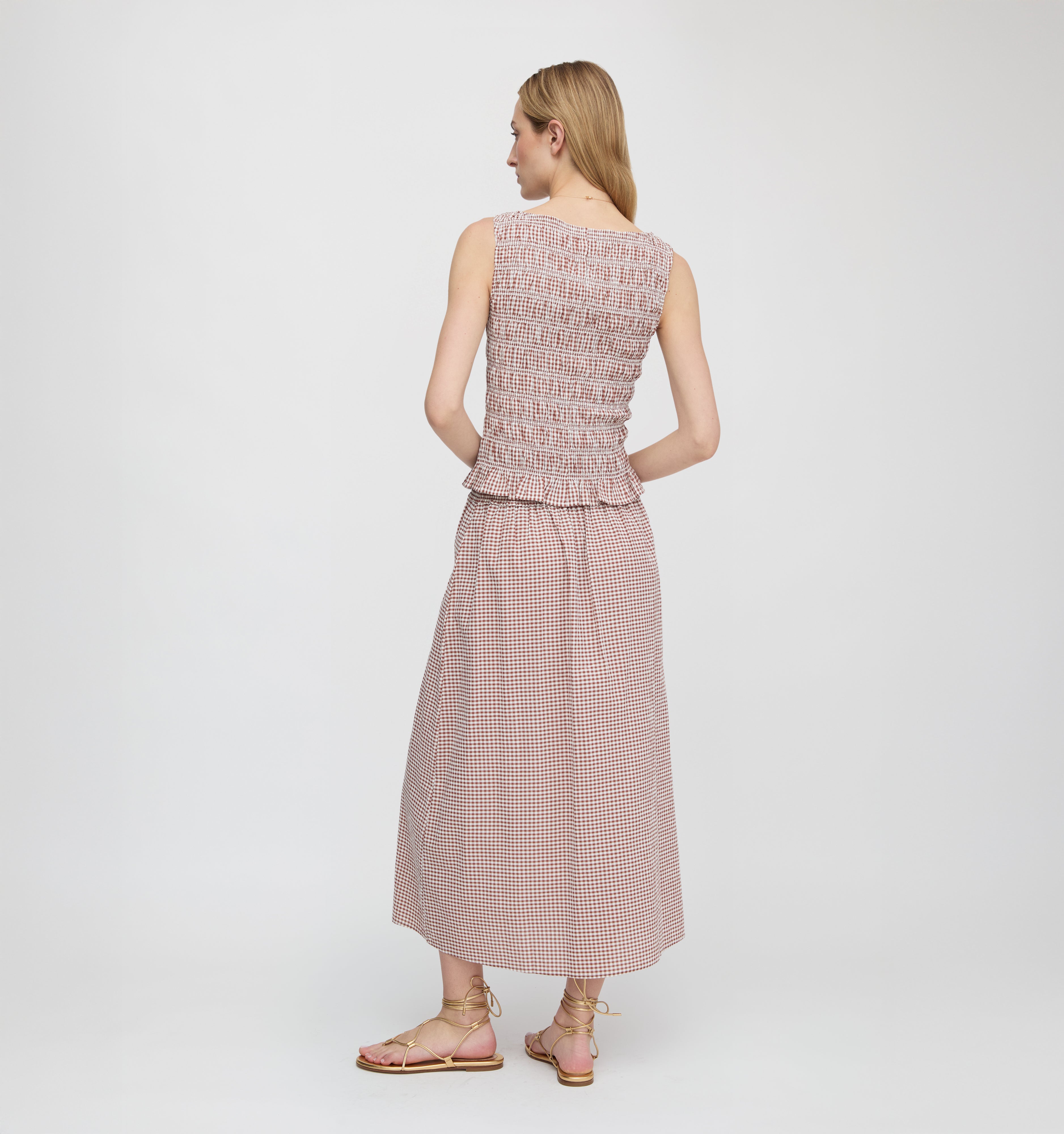 The Phoebe Nap Top - Cognac Gingham