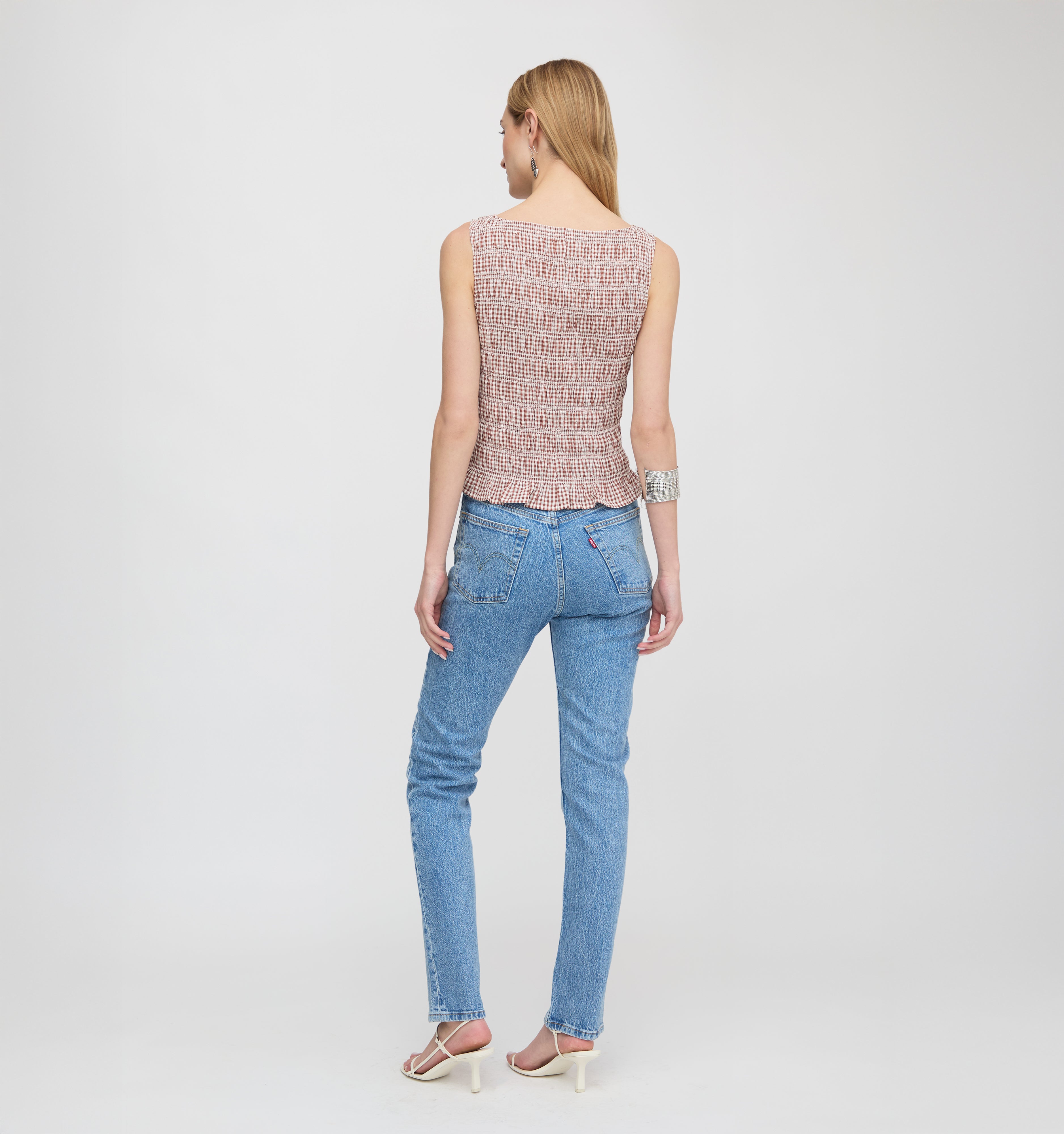 The Phoebe Nap Top - Cognac Gingham
