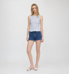 The Phoebe Nap Top - Blue Swiss Dot