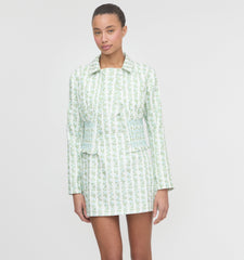 The Hallie Skirt - Brocade Vine Stripe
