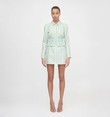 The Hallie Skirt - Brocade Vine Stripe