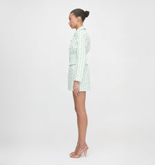 The Hallie Skirt - Brocade Vine Stripe