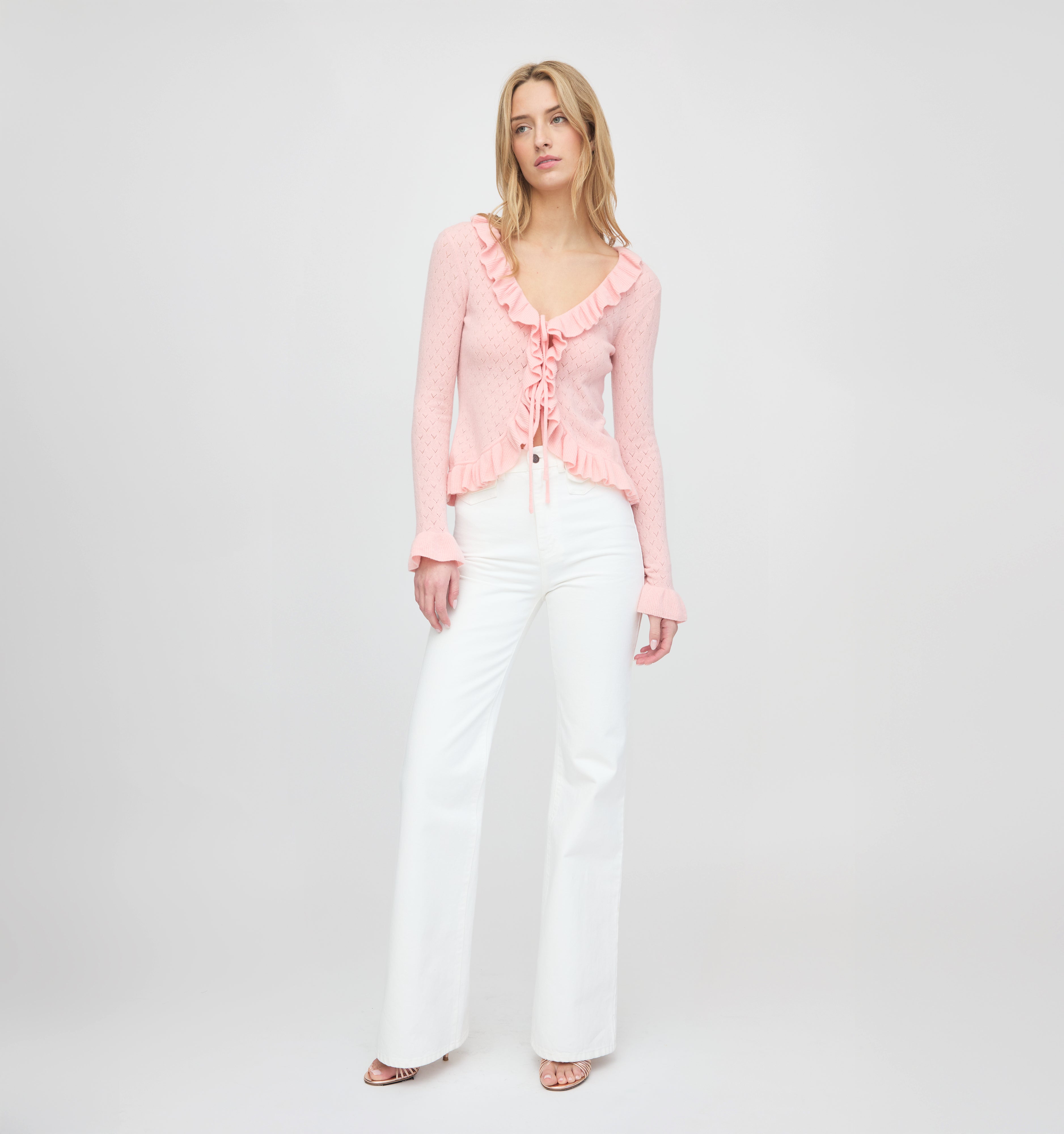 The Ray Top - Powder Pink Pointelle
