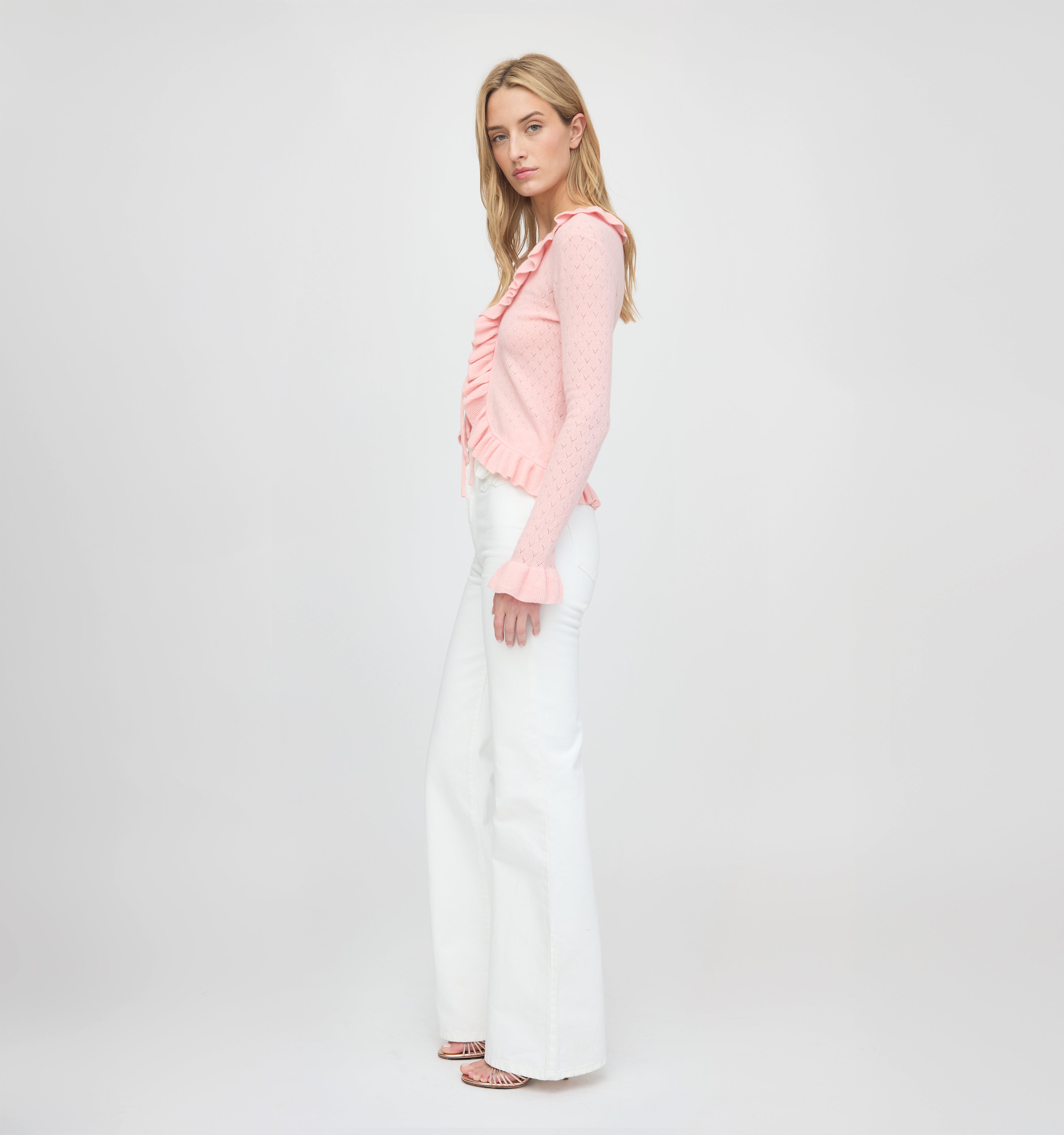 The Ray Top - Powder Pink Pointelle