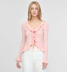 The Ray Top - Powder Pink Pointelle