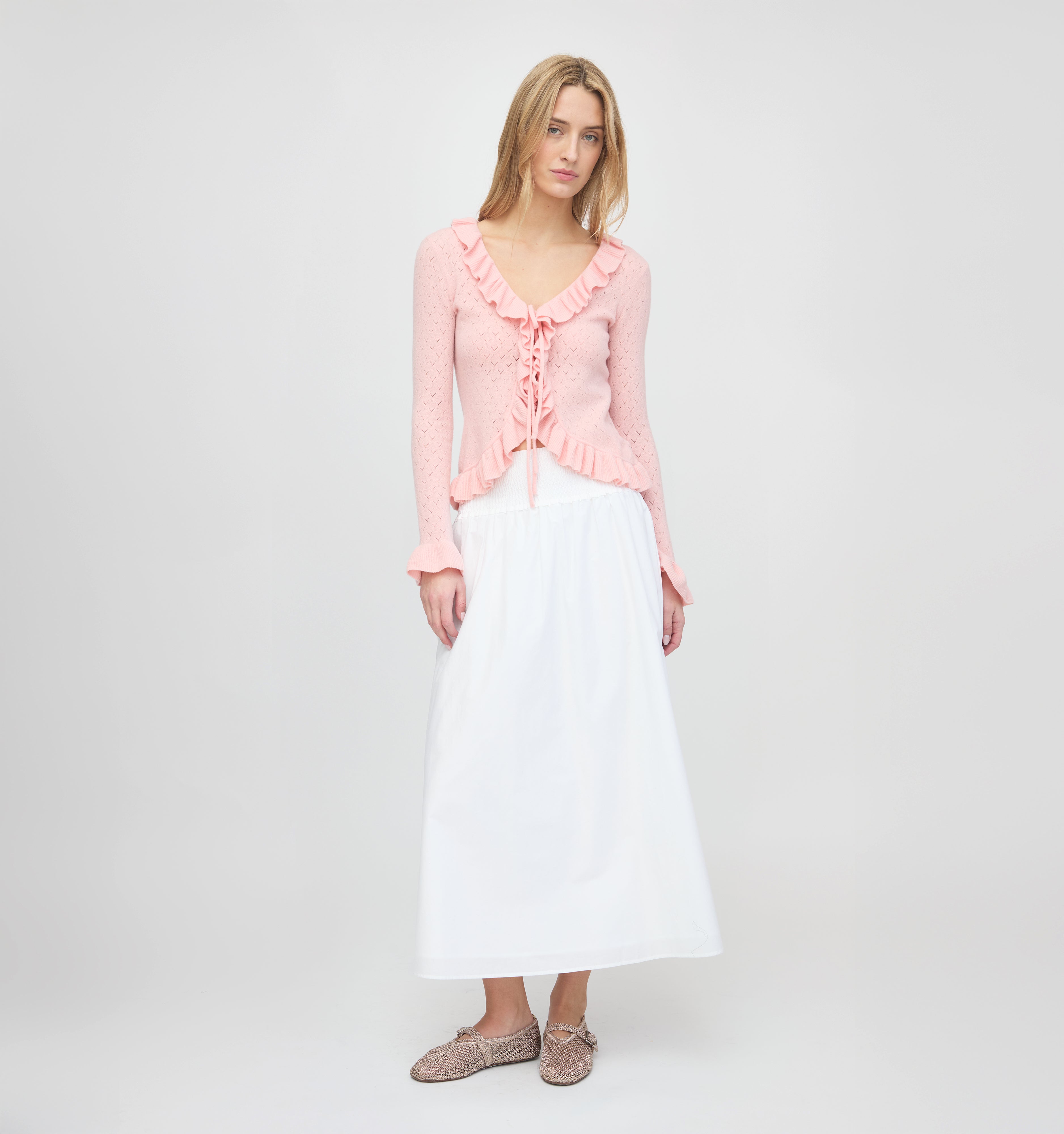 The Ray Top - Powder Pink Pointelle