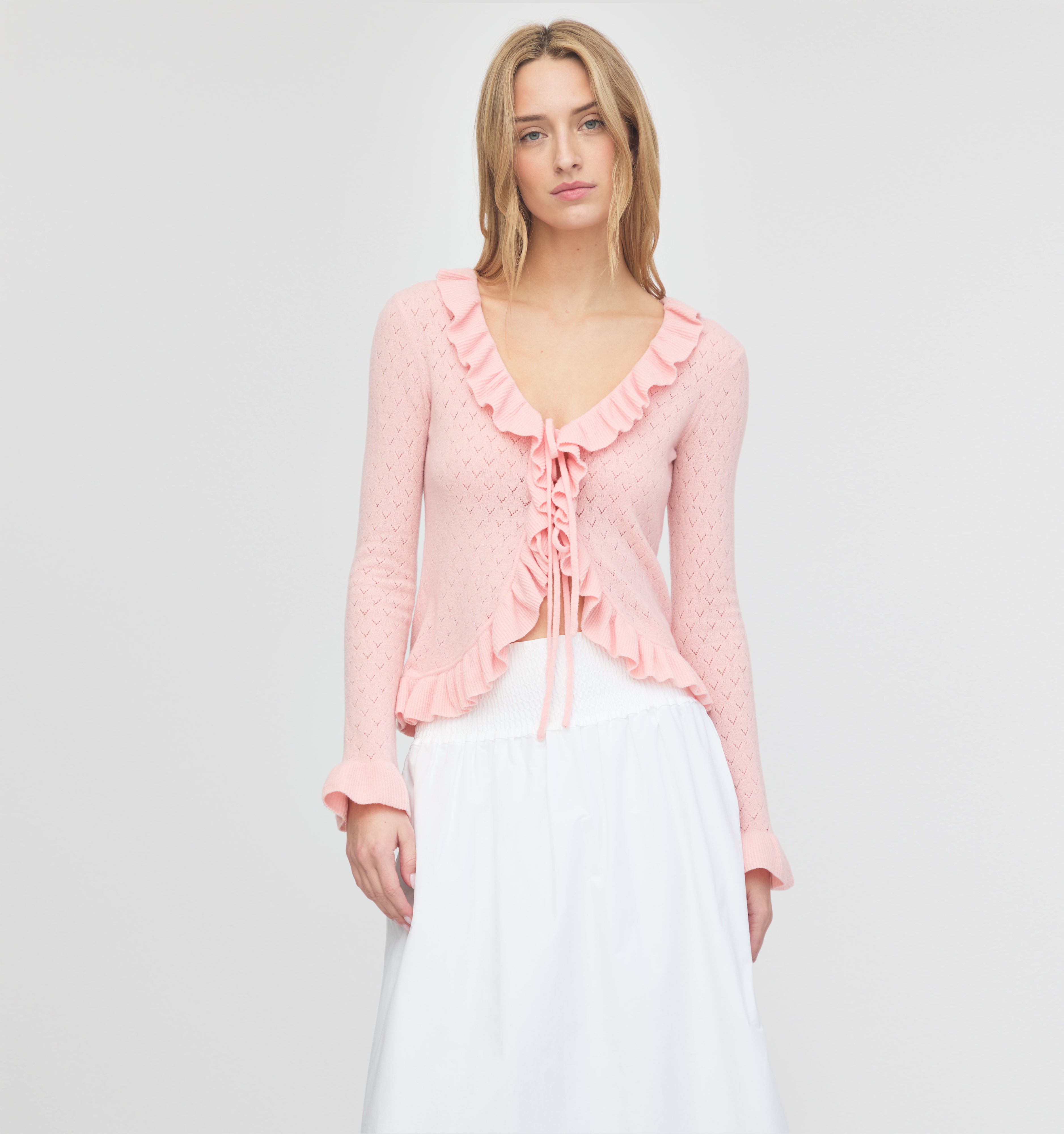 The Ray Top - Powder Pink Pointelle