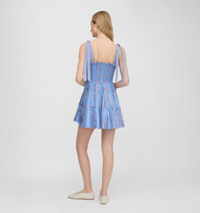 The Ribbon Charlotte Nap Dress - Blue Floral Batik Stripe