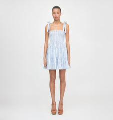 The Ribbon Charlotte Nap Dress - Blue Petal Stripe