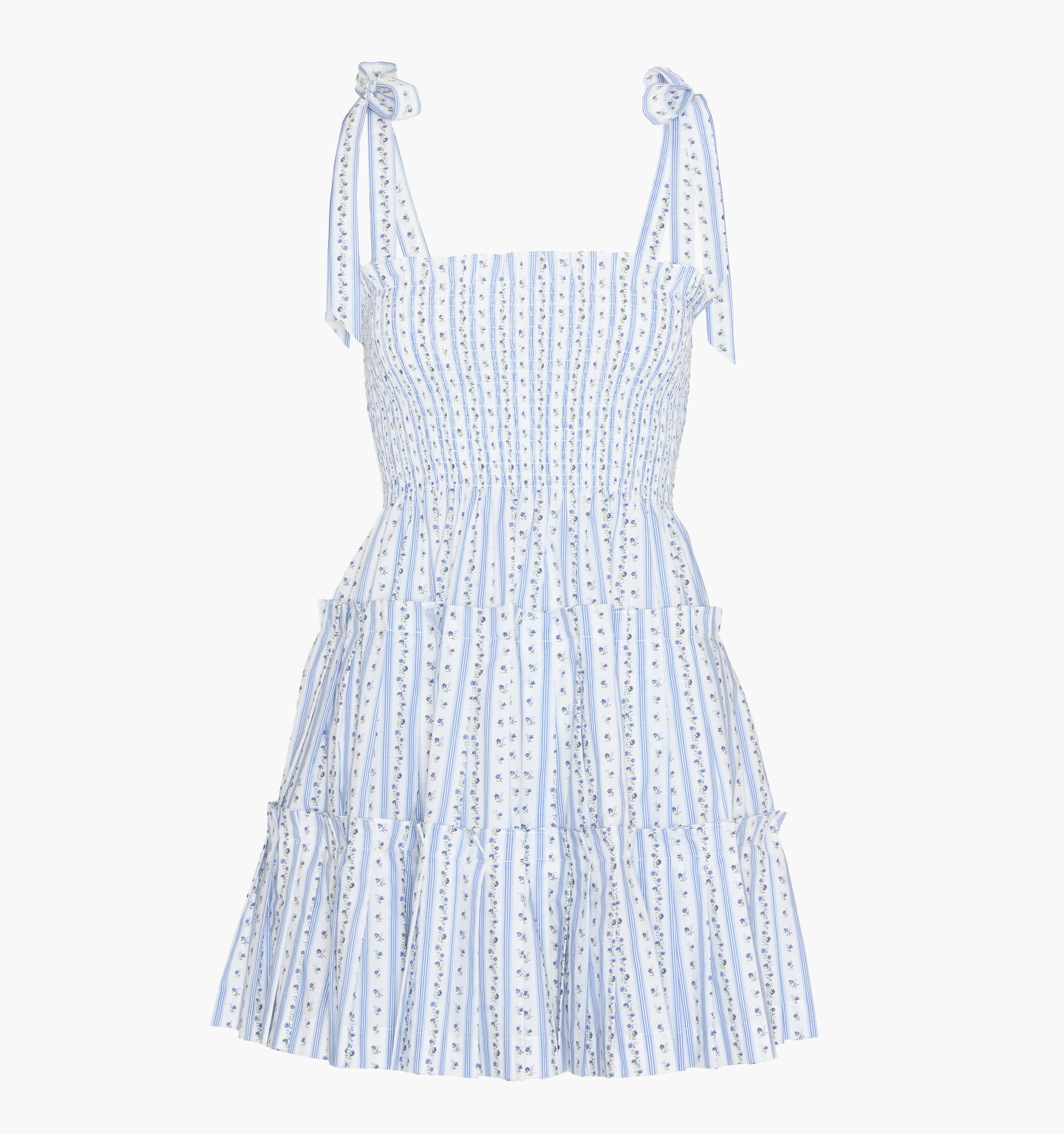 The Ribbon Charlotte Nap Dress - Blue Petal Stripe
