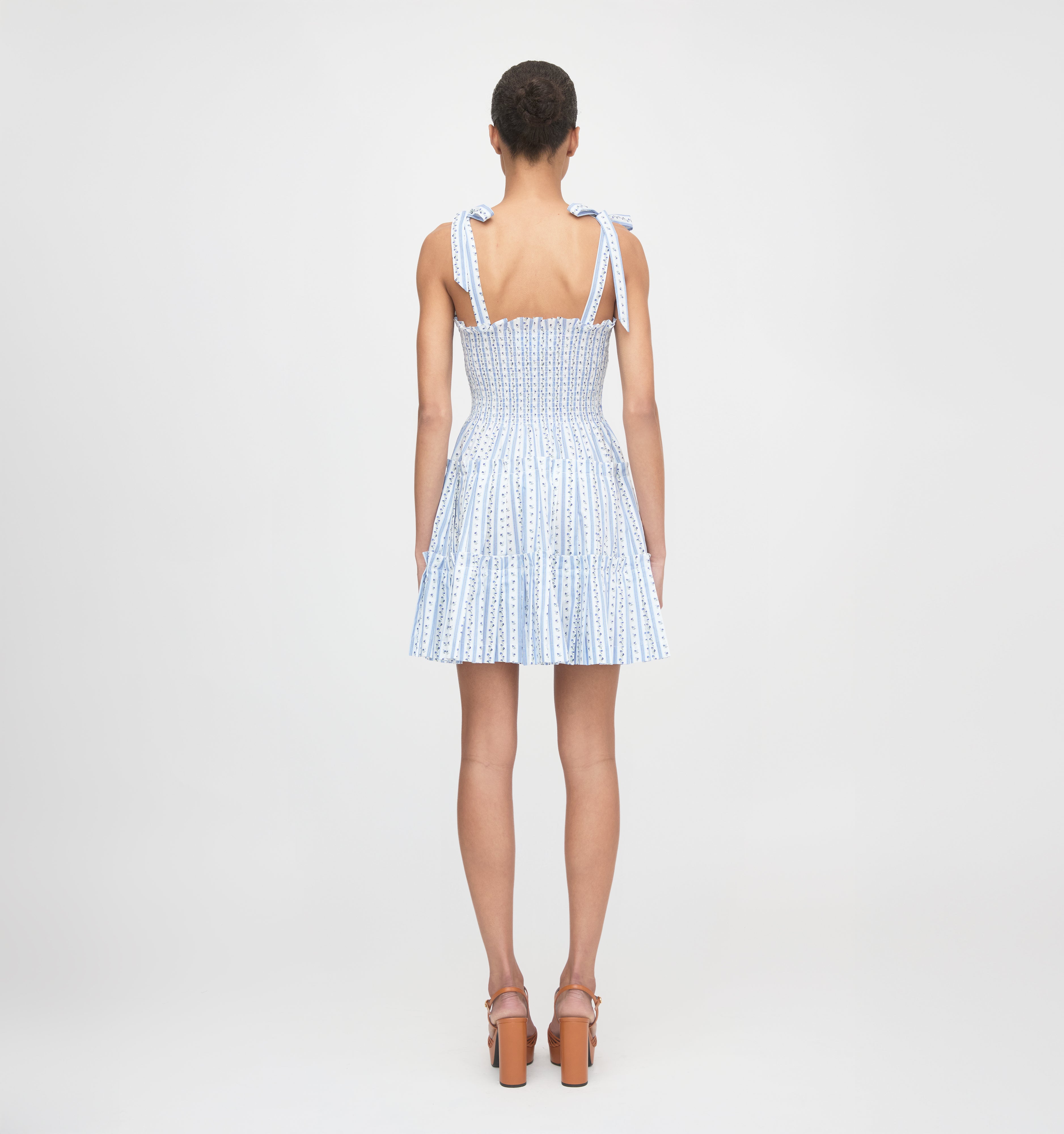 The Ribbon Charlotte Nap Dress - Blue Petal Stripe