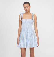 The Ribbon Charlotte Nap Dress - Blue Petal Stripe