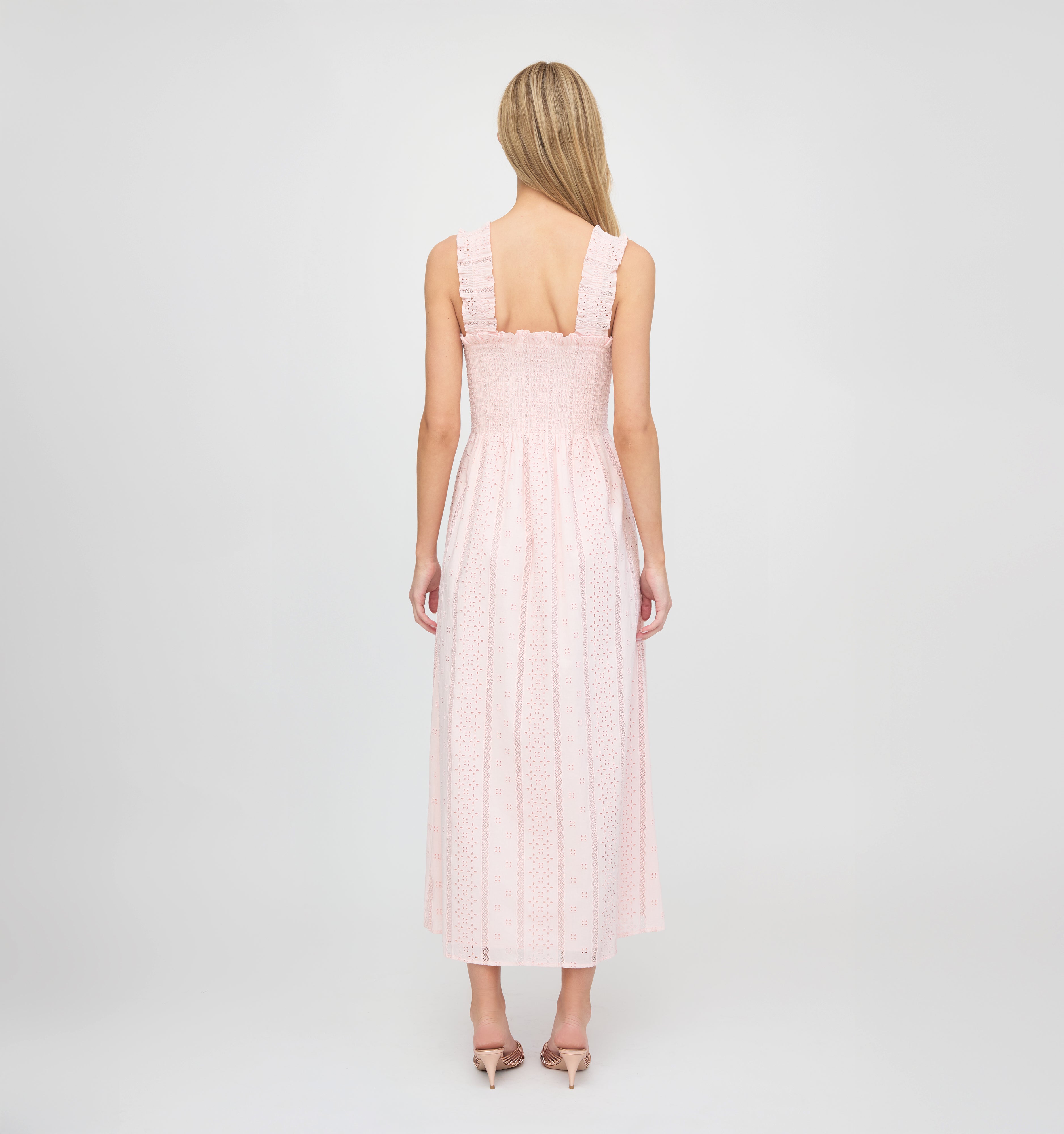 The Rosetta Nap Dress - Pink Broderie Voile