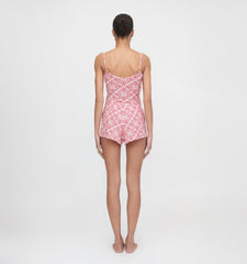 The Sadie Pointelle PJ Set - White Patchwork Doily Heart