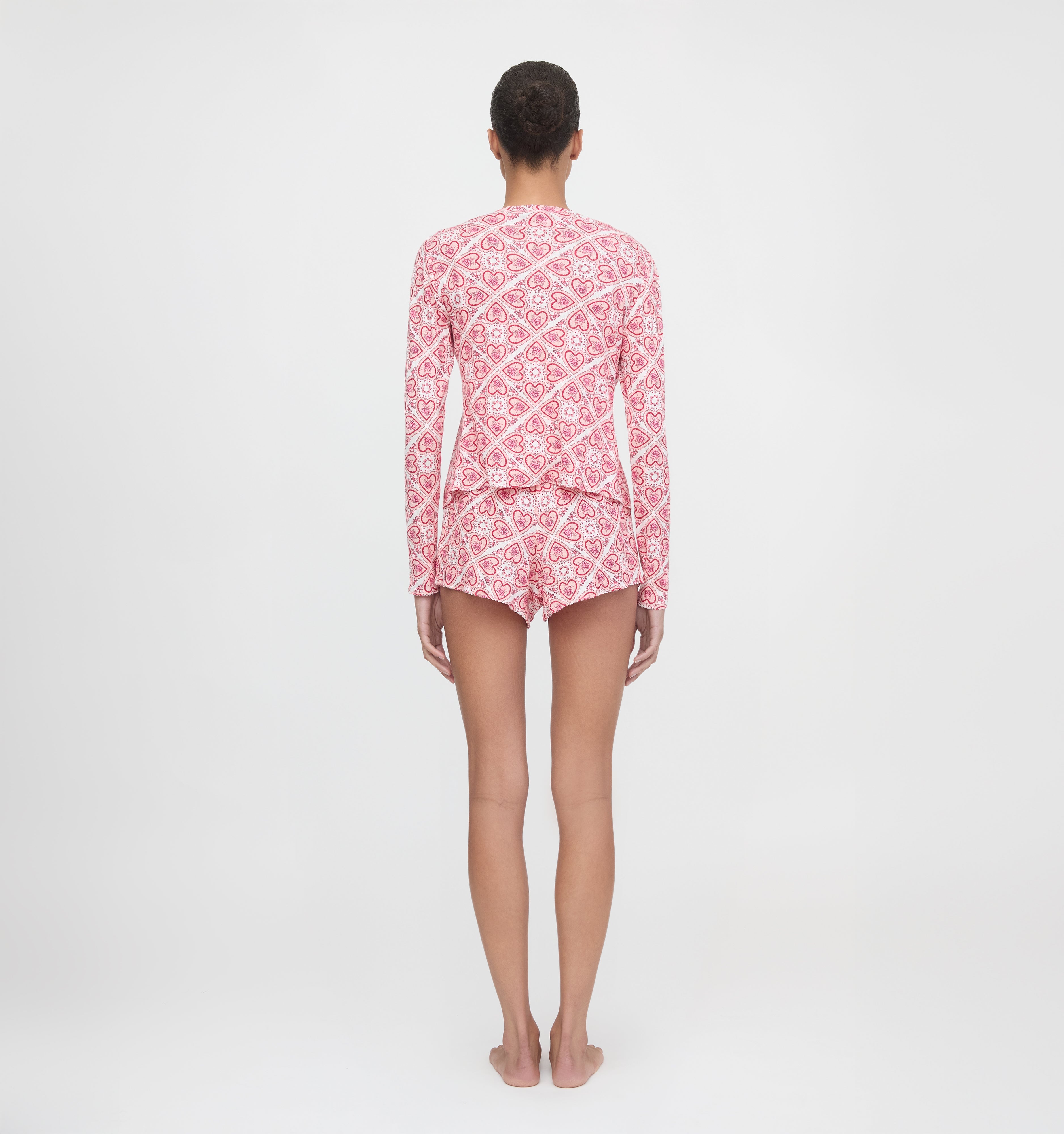 The Kaelie Pointelle Cardigan - White Patchwork Doily Heart