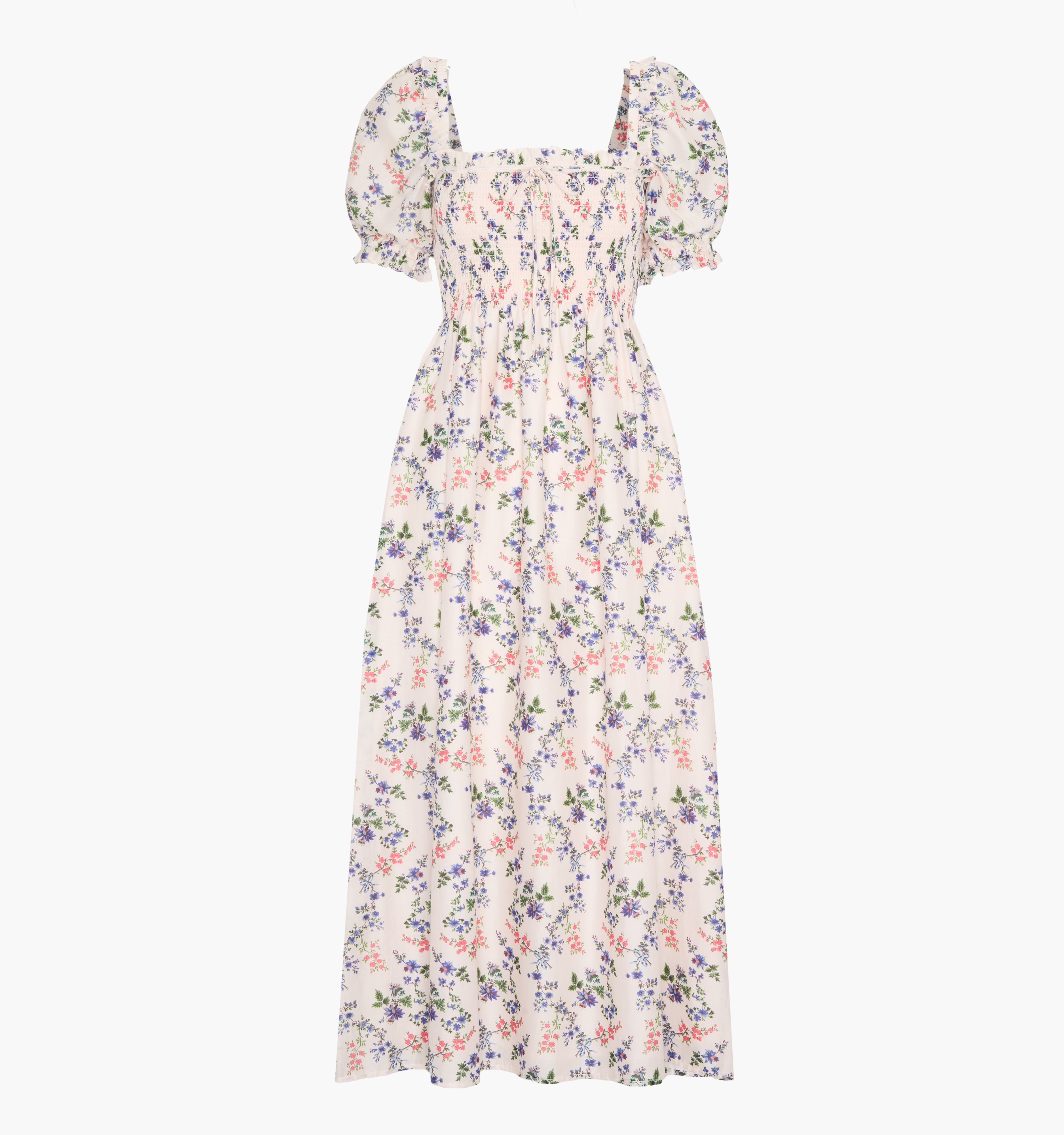 The Scarlett Nap Dress - Pink Scallop Bow Chintz