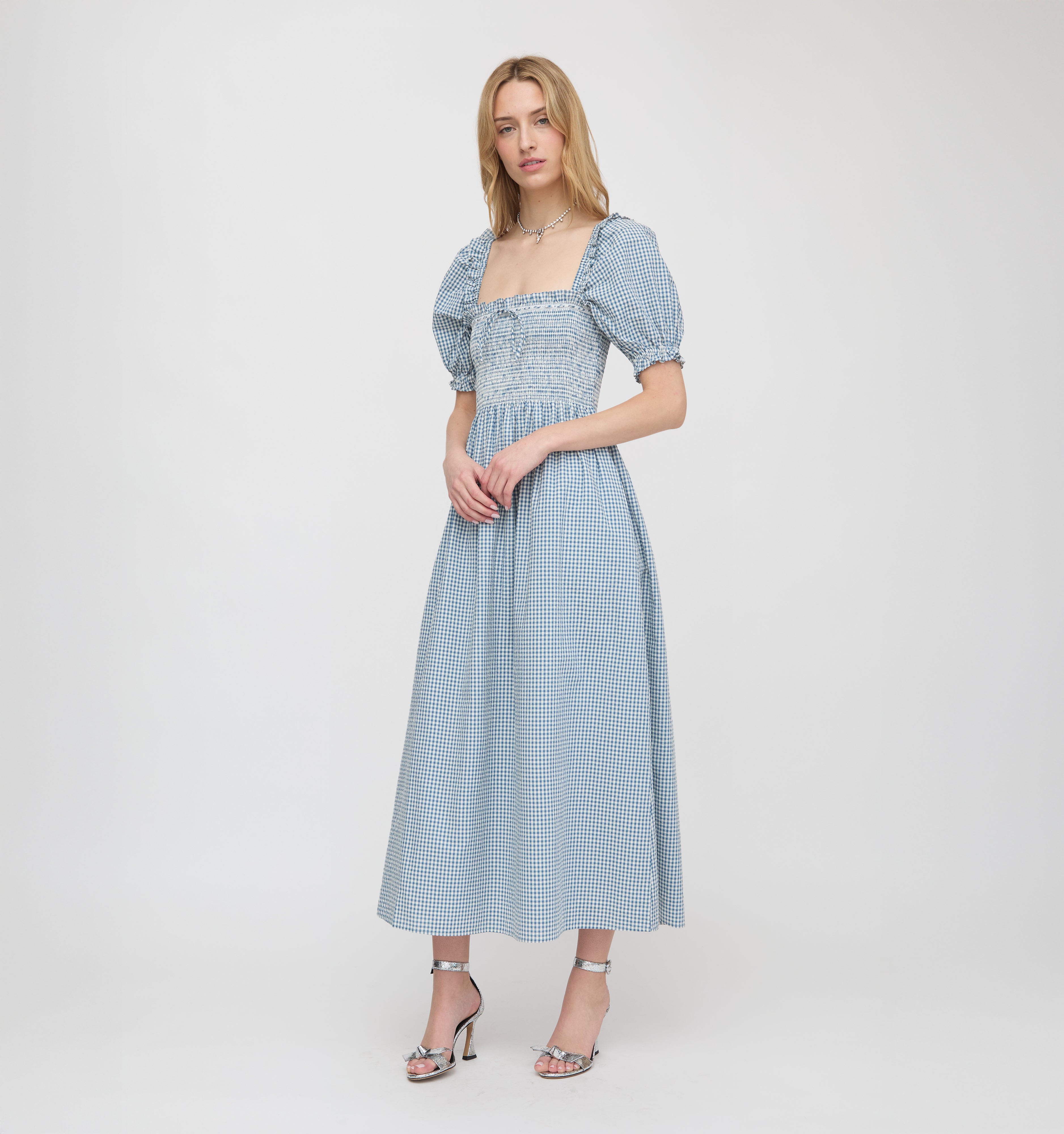 The Scarlett Nap Dress - Lagoon Gingham