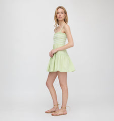 The Seraphina Mini Nap Dress - Lime Gingham