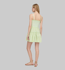 The Seraphina Mini Nap Dress - Lime Gingham