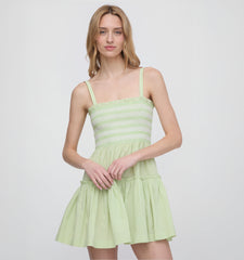 The Seraphina Mini Nap Dress - Lime Gingham
