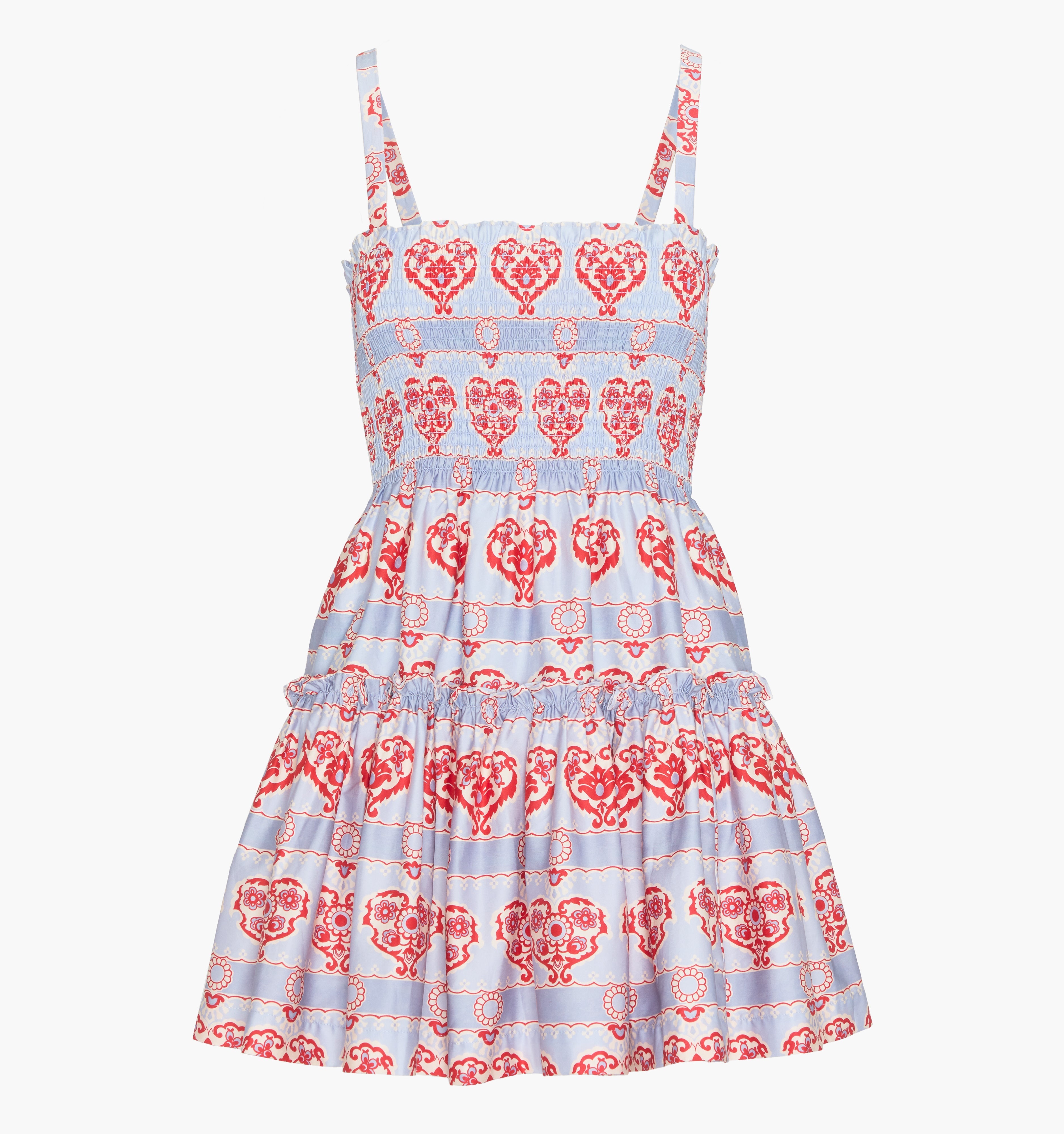 The Seraphina Mini Nap Dress - Poppy Damask Stripe