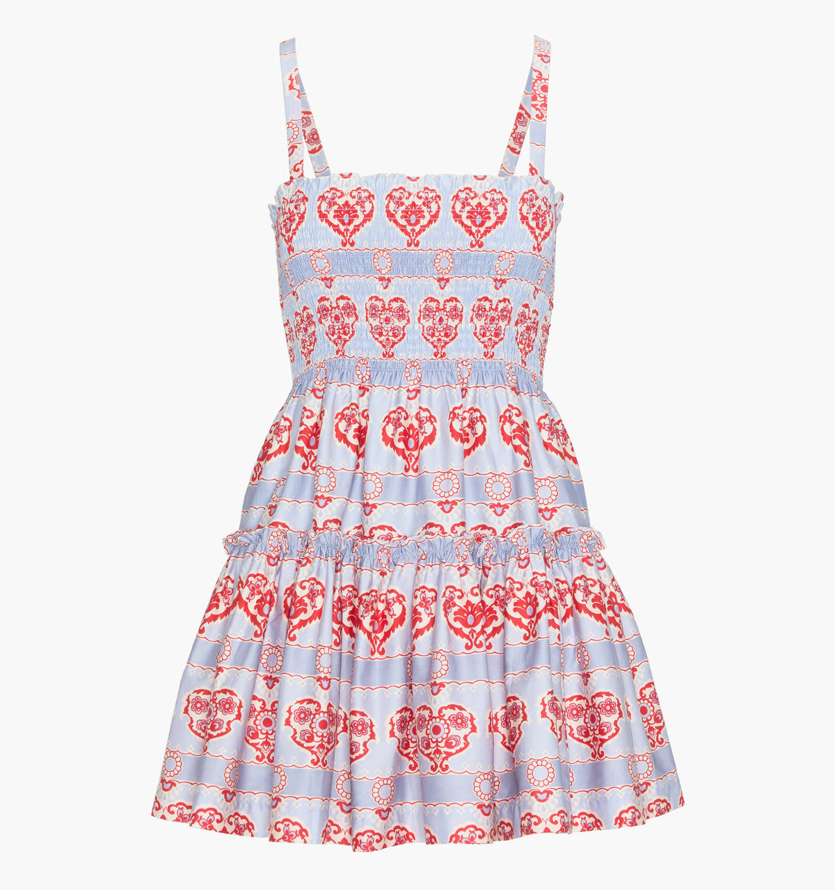 The Seraphina Mini Nap Dress - Poppy Damask Stripe