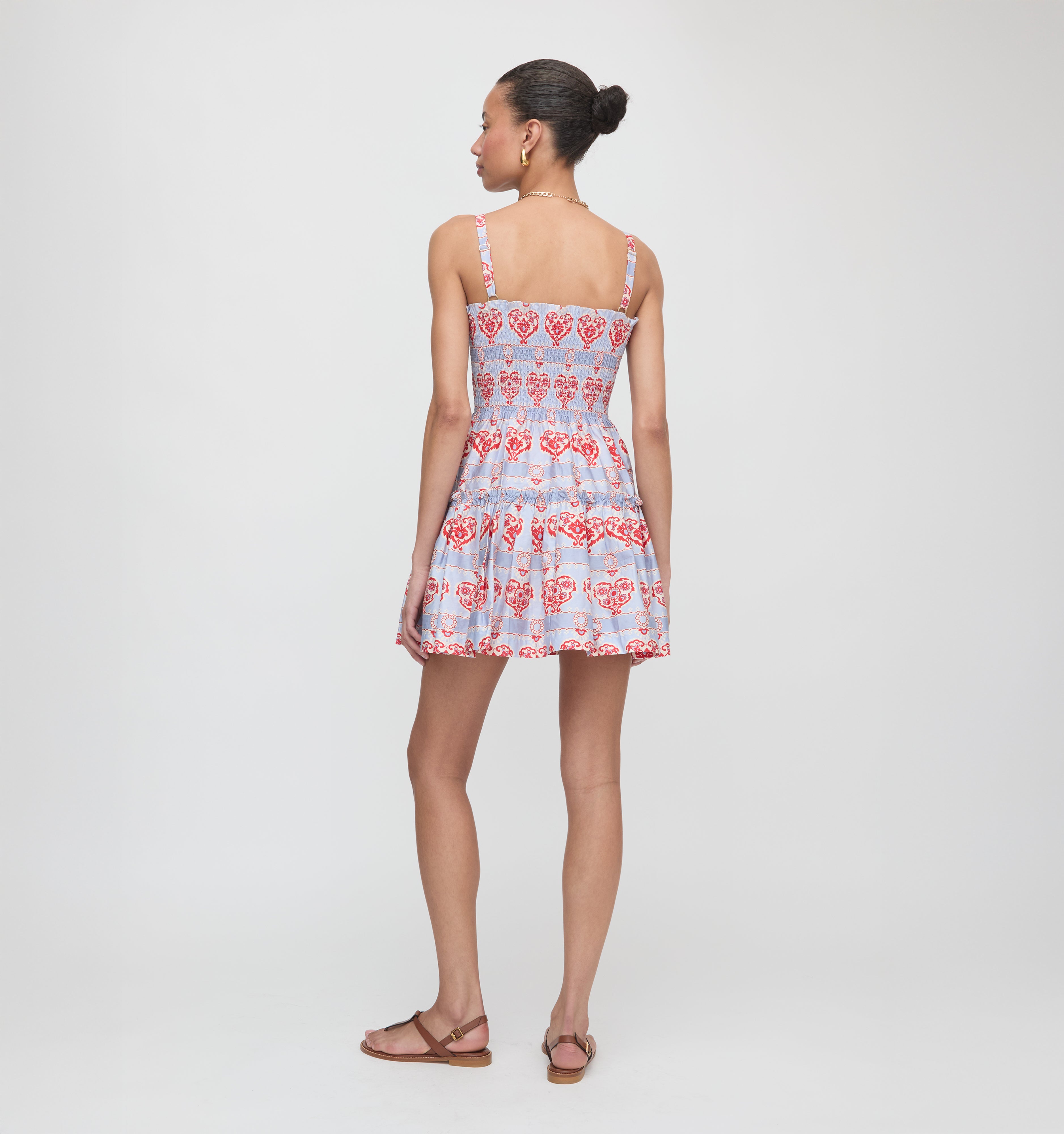 The Seraphina Mini Nap Dress - Poppy Damask Stripe