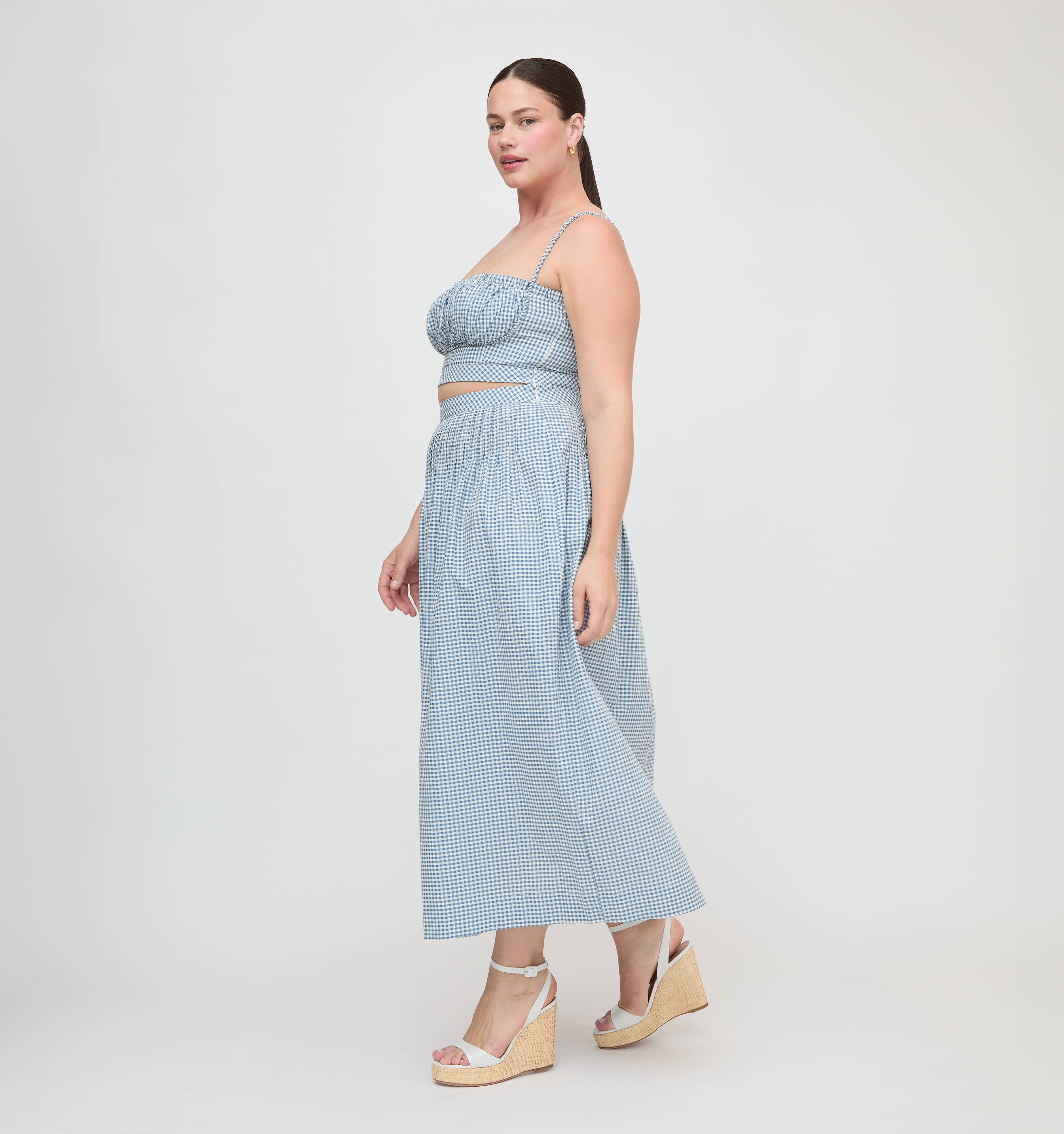 The Ame Skirt - Lagoon Gingham