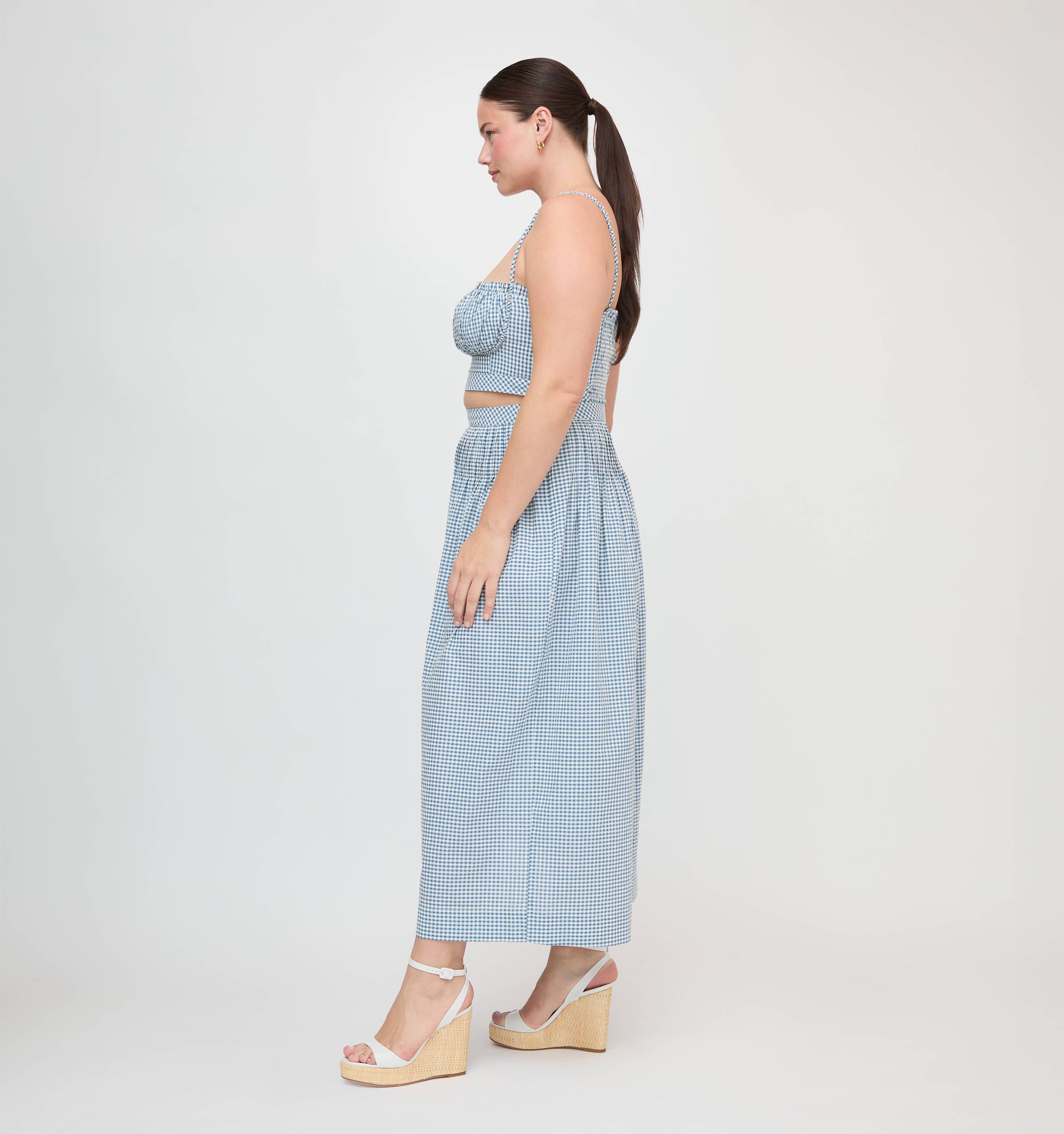 The Ame Skirt - Lagoon Gingham
