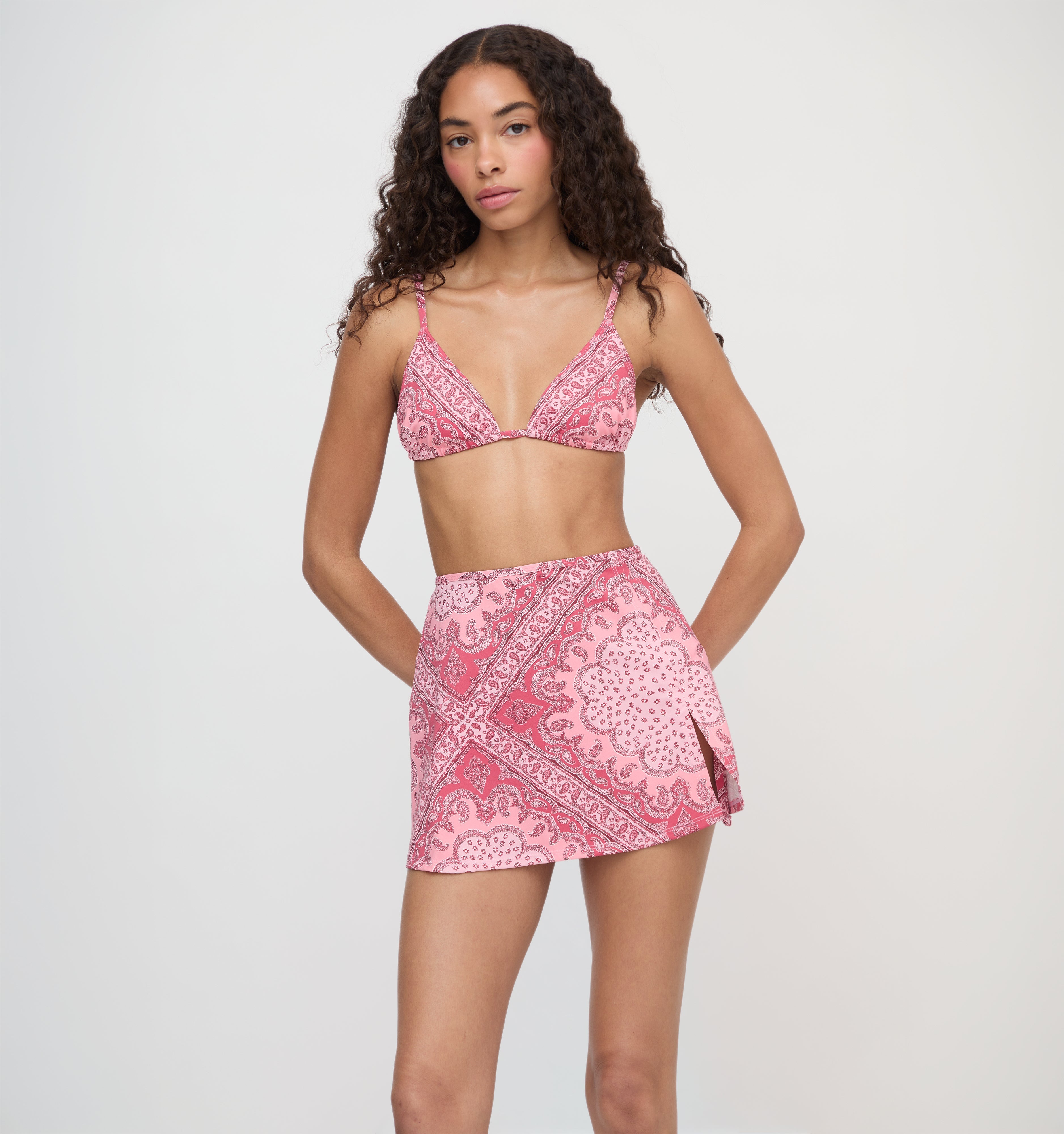 The Alessia Bikini Set - Berry Paisley Scarf