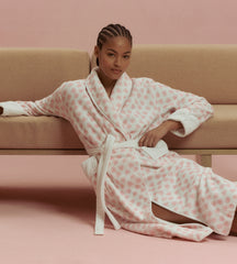 The Hotel Robe - Pink Doily Heart