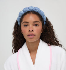Hill House x Wet Brush Terry Scalloped Headband - Cornflower Ditsy Thistle