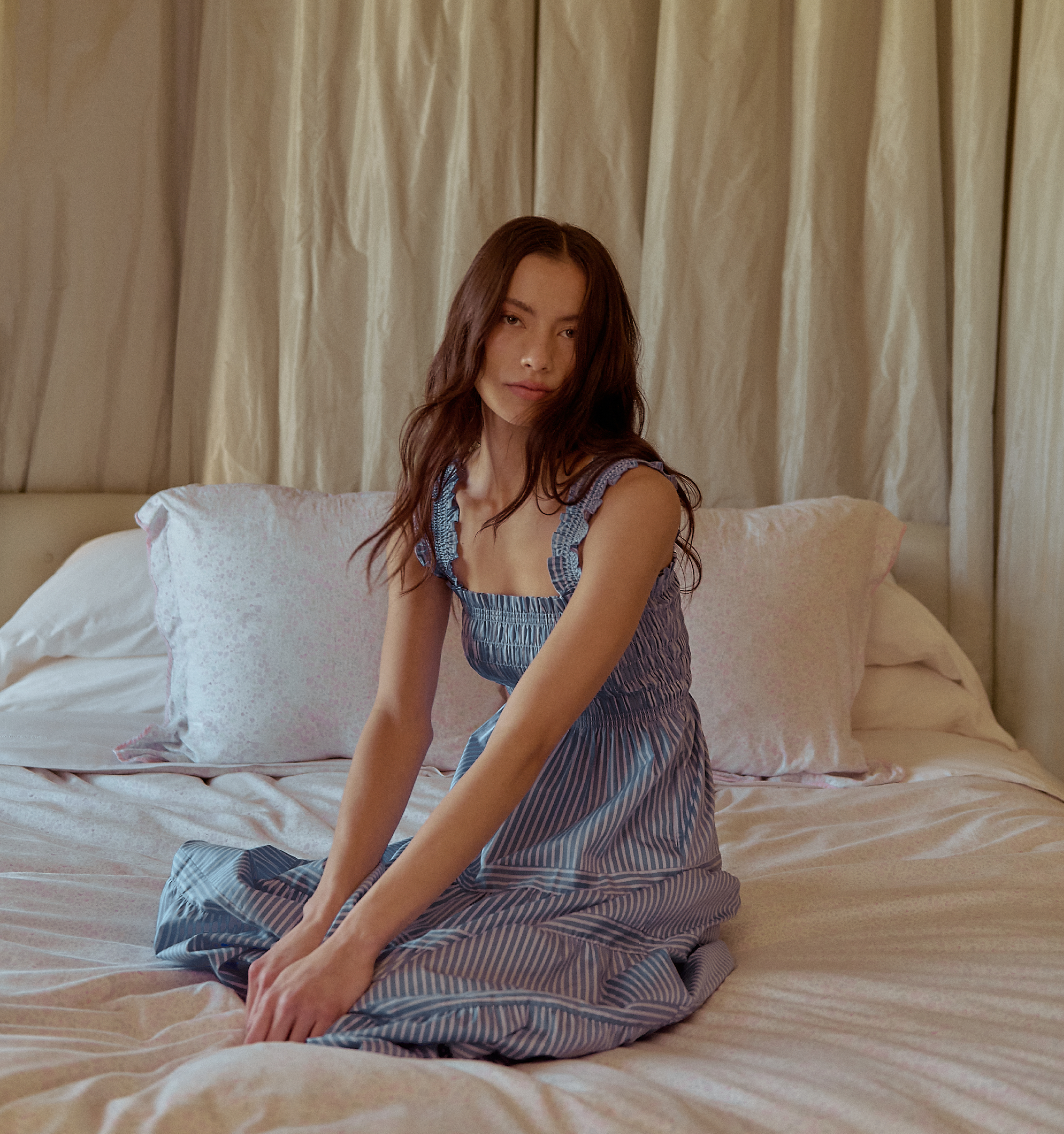 The Kimmy Maxi Nap Dress - Blue Stripe