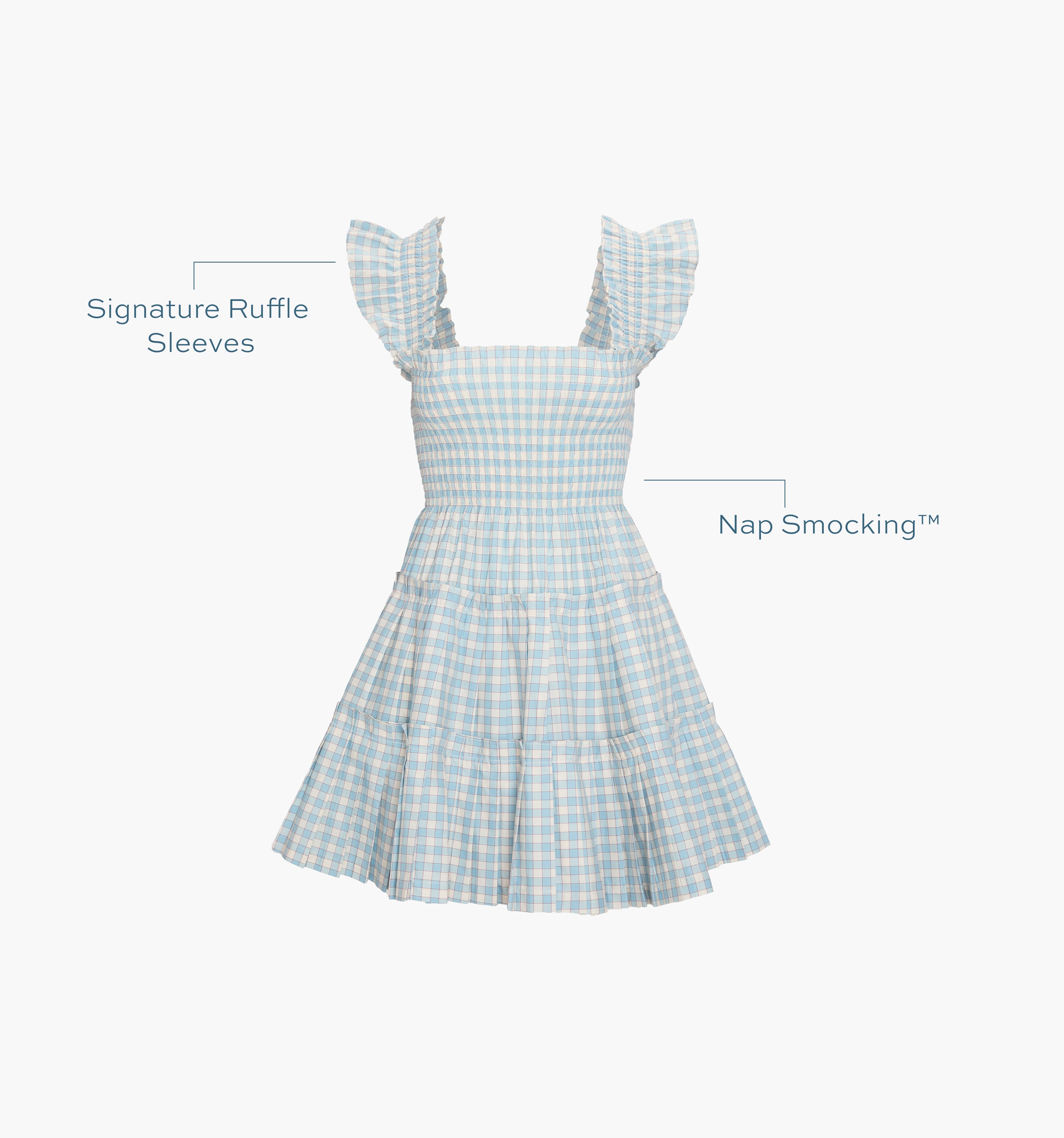 The Charlotte Nap Dress - Blue/Red Gingham