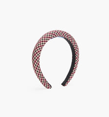 The Cleo Headband - Burgundy Holmes Houndstooth