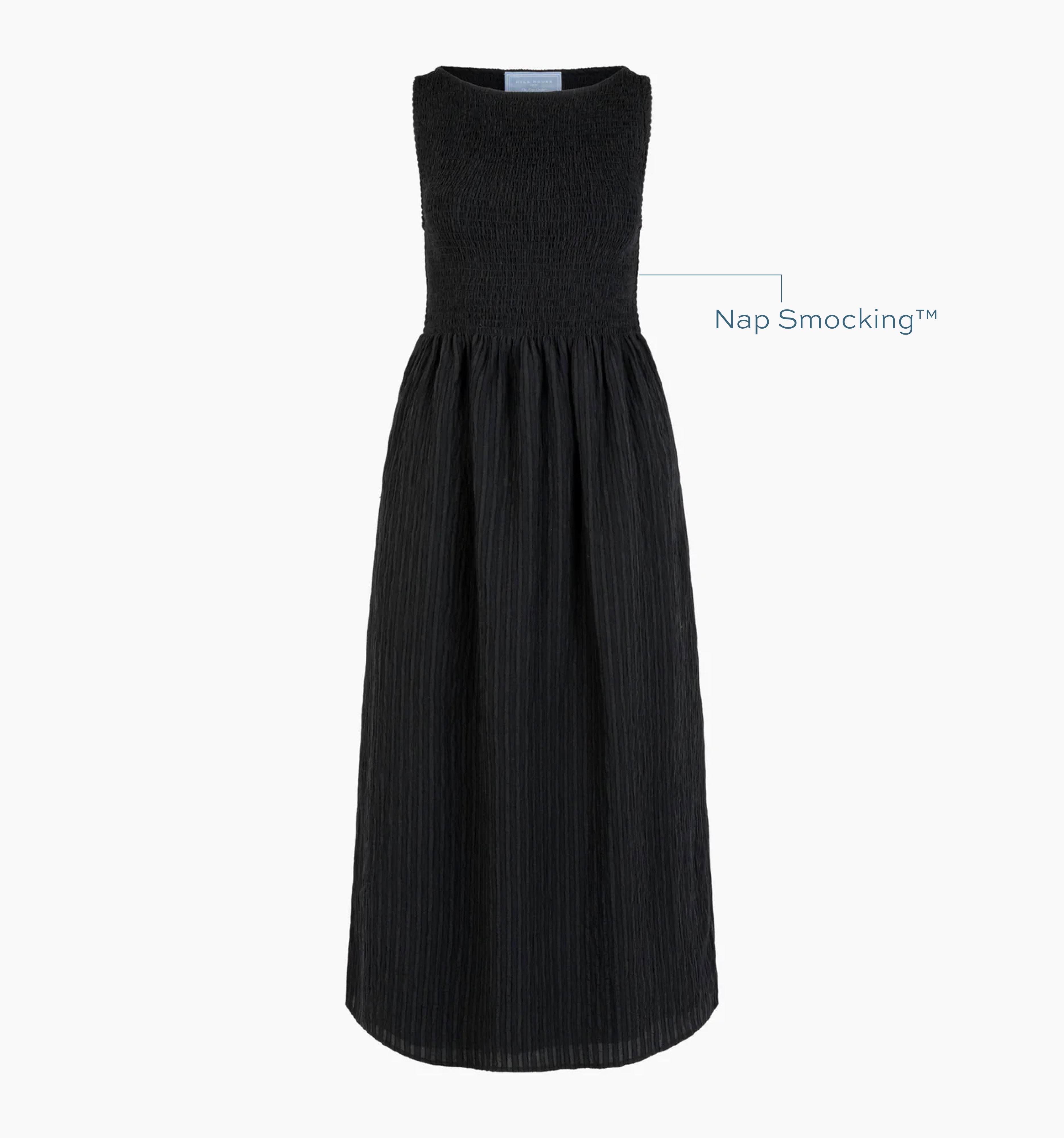 The Cosima Nap Dress - Black Tonal Seersucker