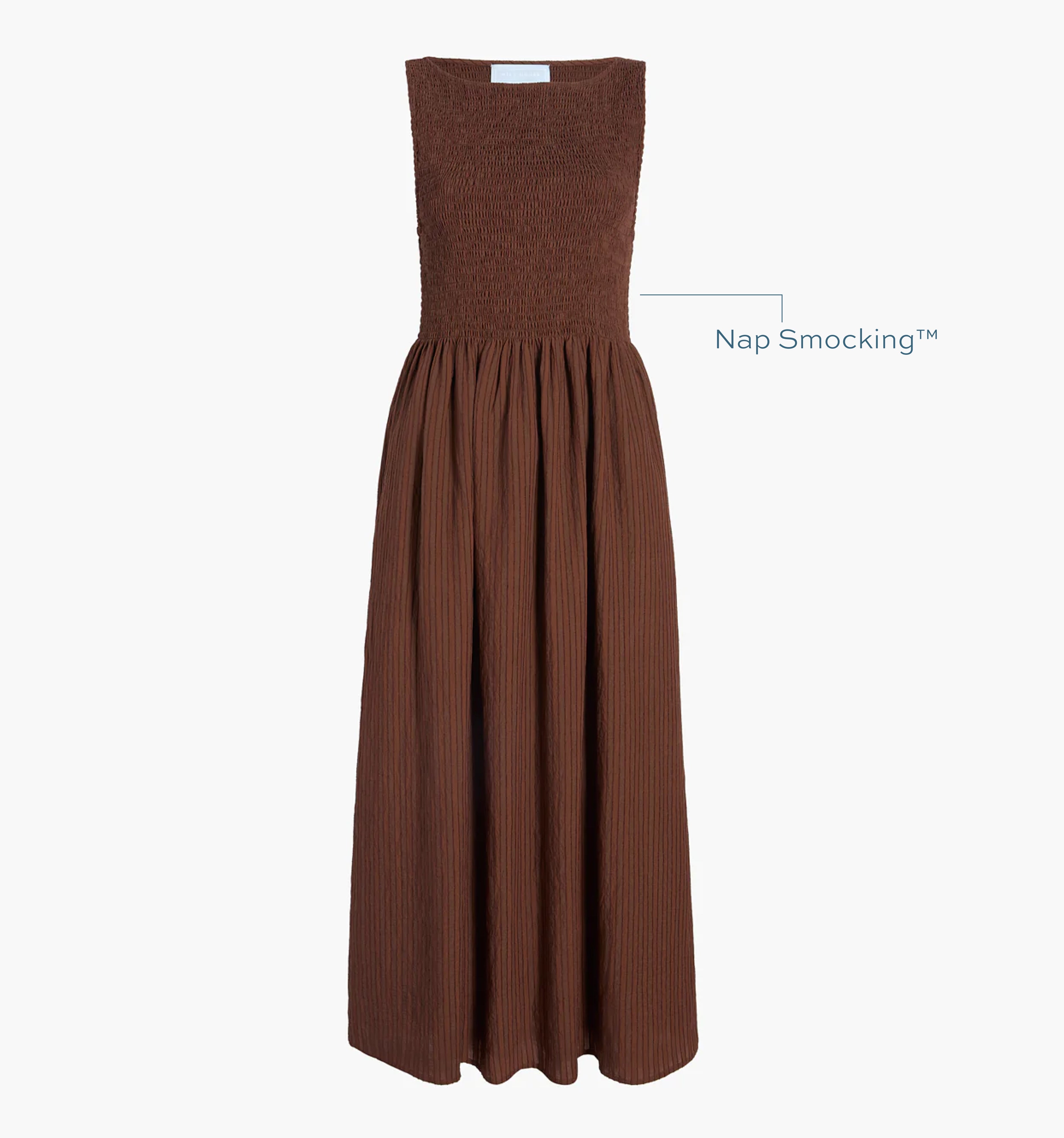 The Cosima Nap Dress - Chocolate Tonal Seersucker