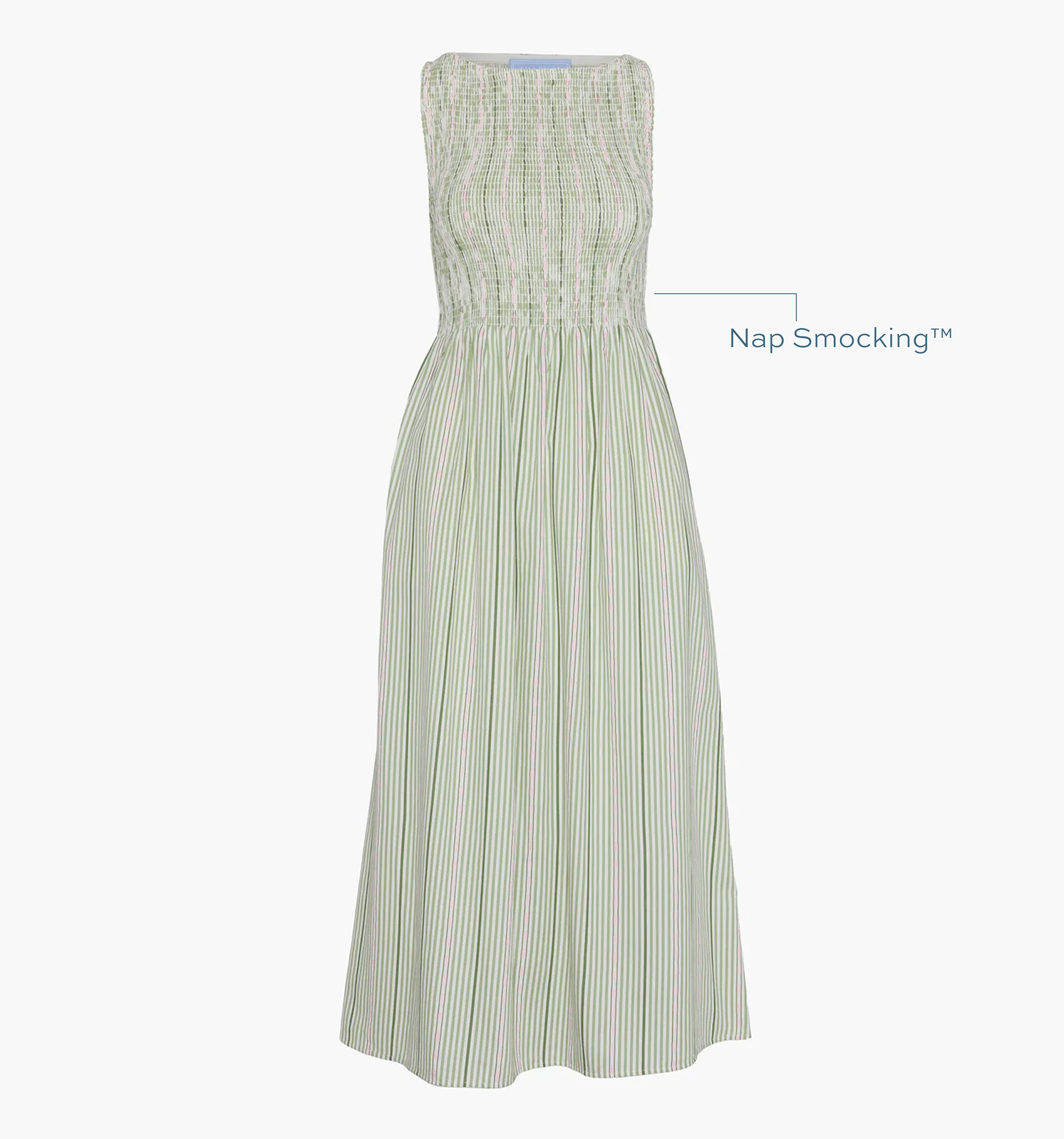 The Cosima Nap Dress - Green Jacquard Stripe