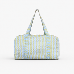 The Quilted Duffle Bag - Blue/Green Stripe