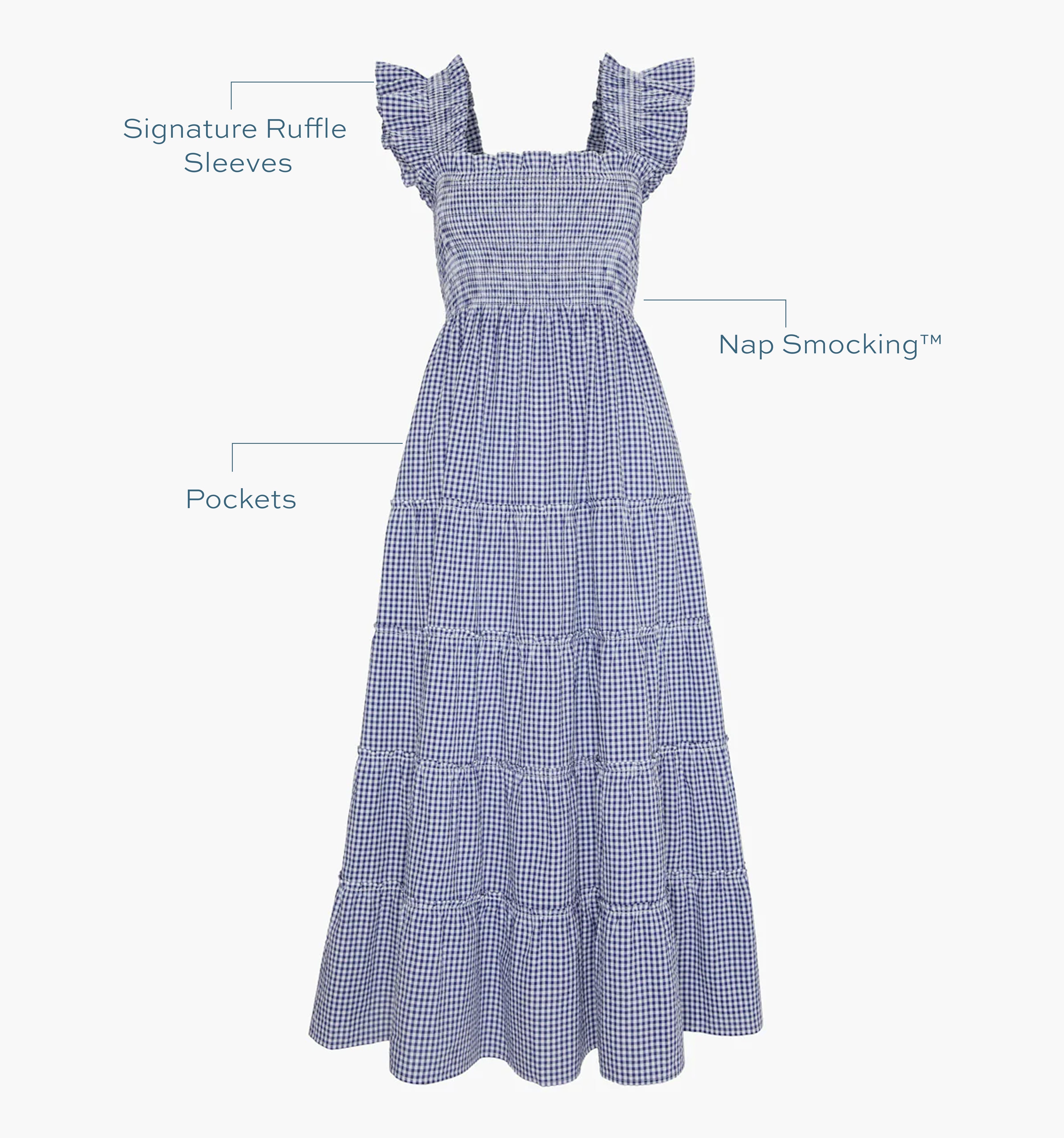 The Ellie Maxi Nap Dress - Navy Stripe