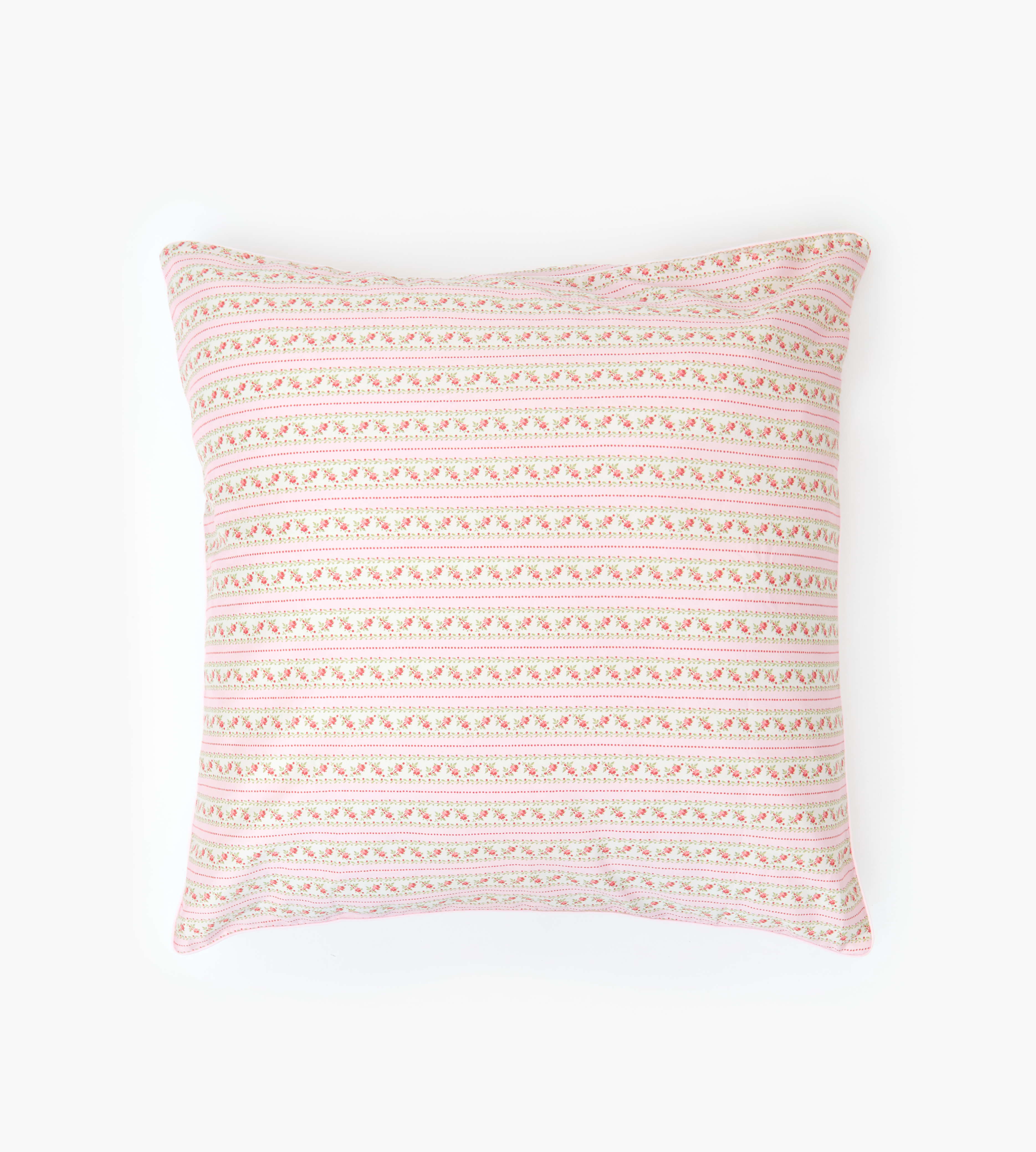 The Euro Sham - Pink Floral Dot Stripe
