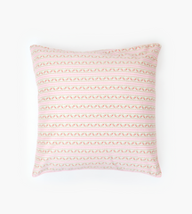 The Euro Sham - Pink Floral Dot Stripe