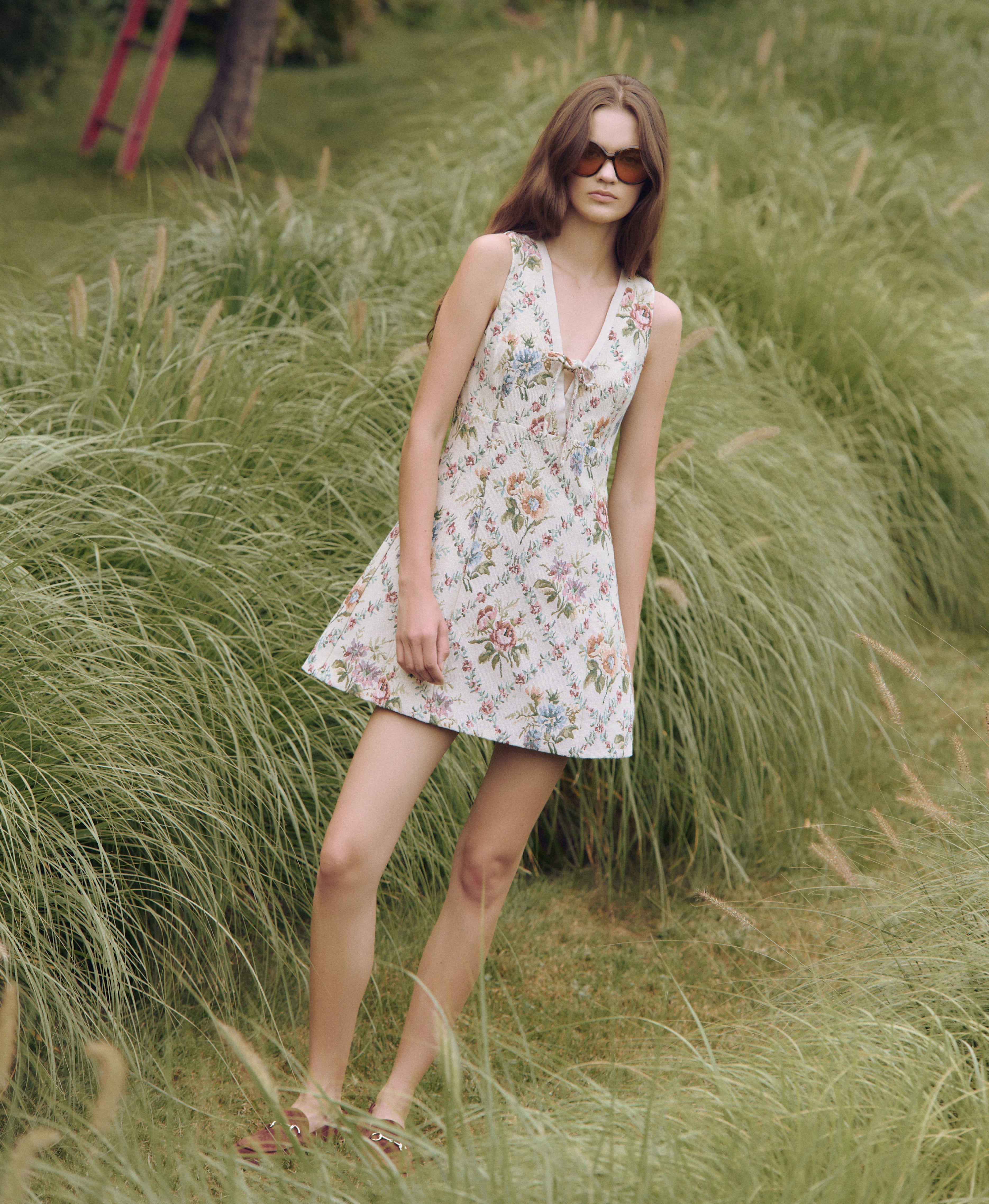The Daria Dress - Tapestry Trellis Brocade