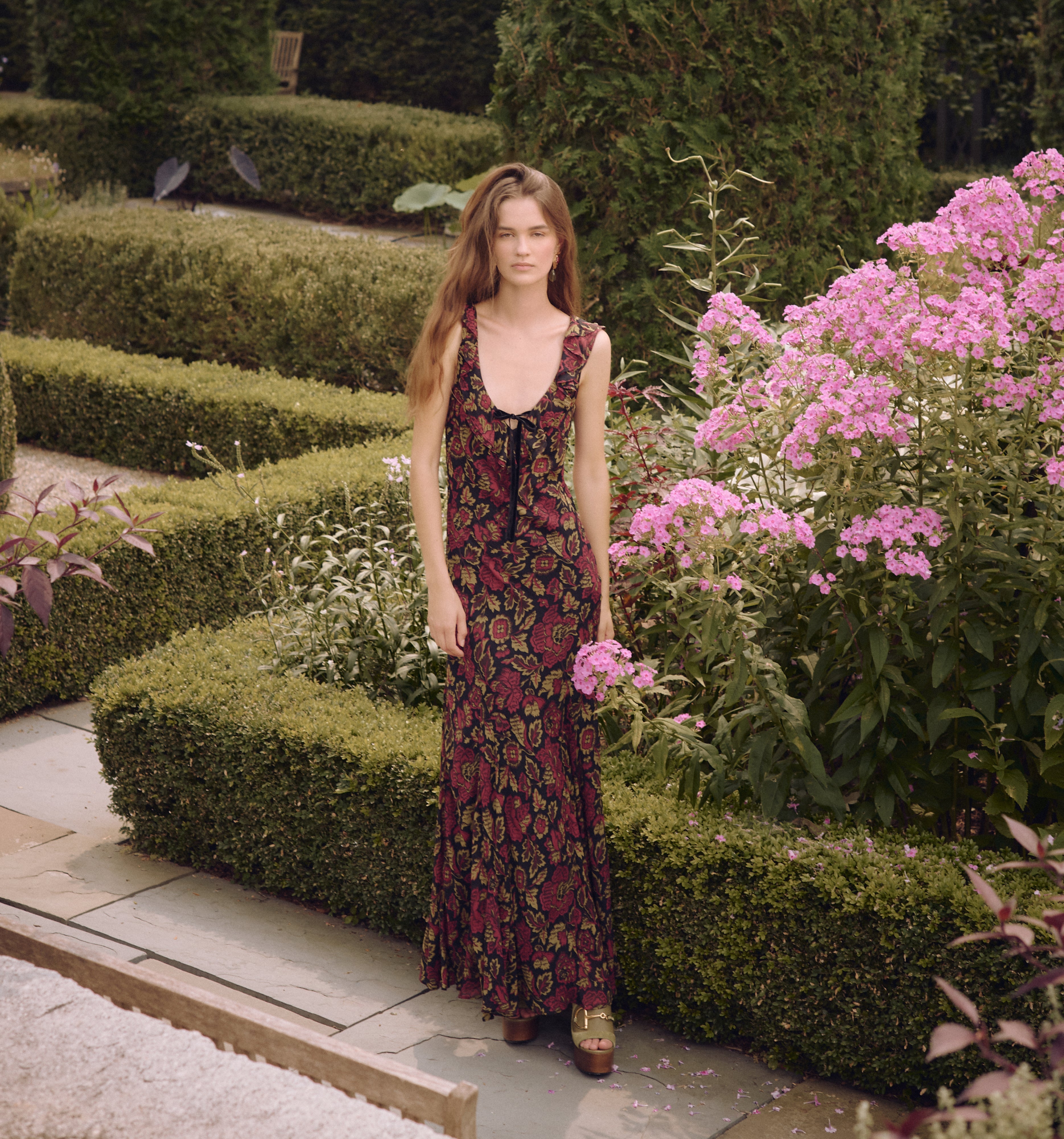 The Augustina Dress - Black Palampore Floral