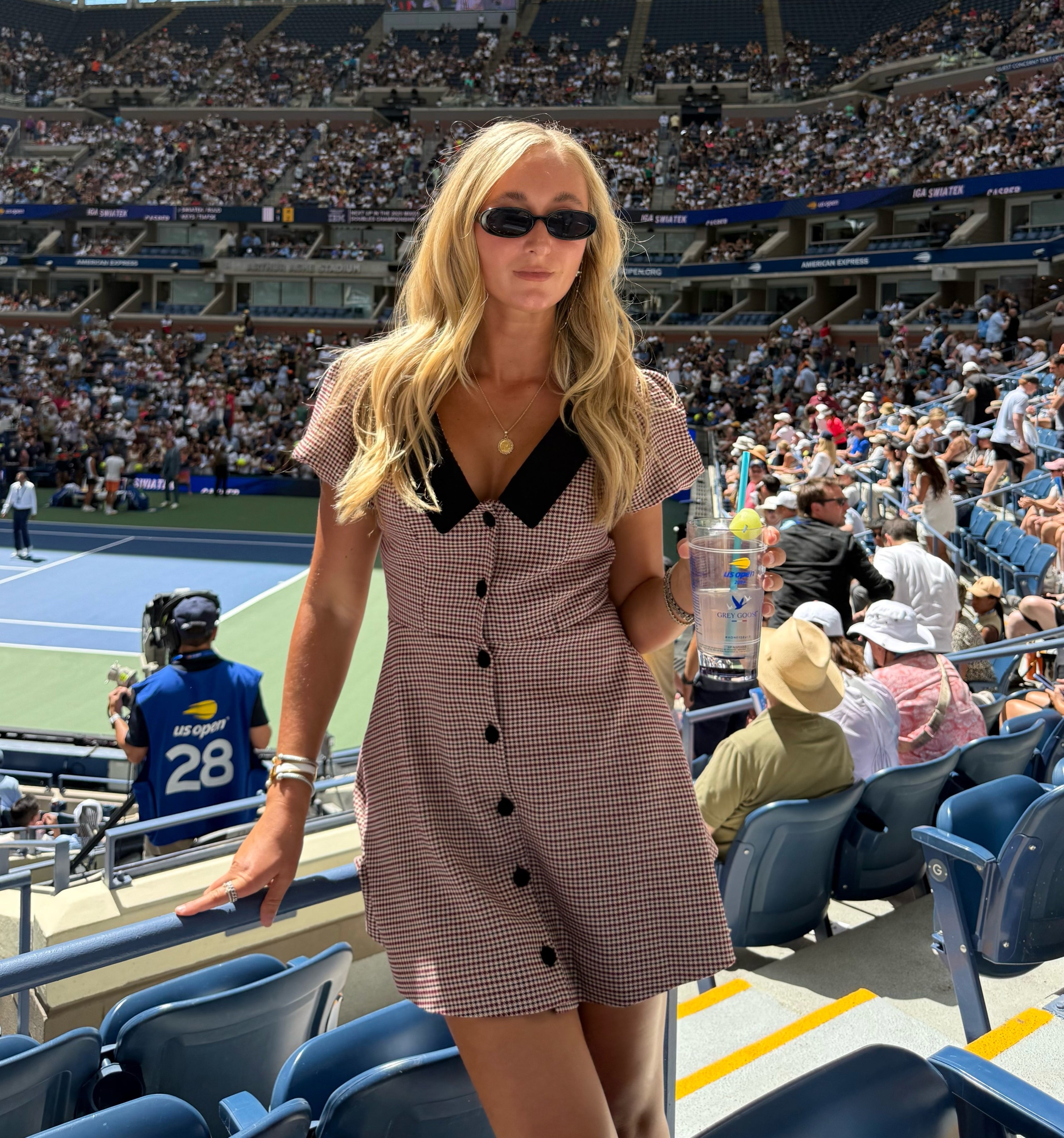 The Samantha Dress - Burgundy Holmes Houndstooth