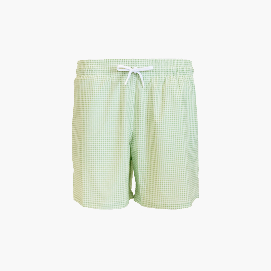 The Men's Julien Swim Trunk - Lime Gingham