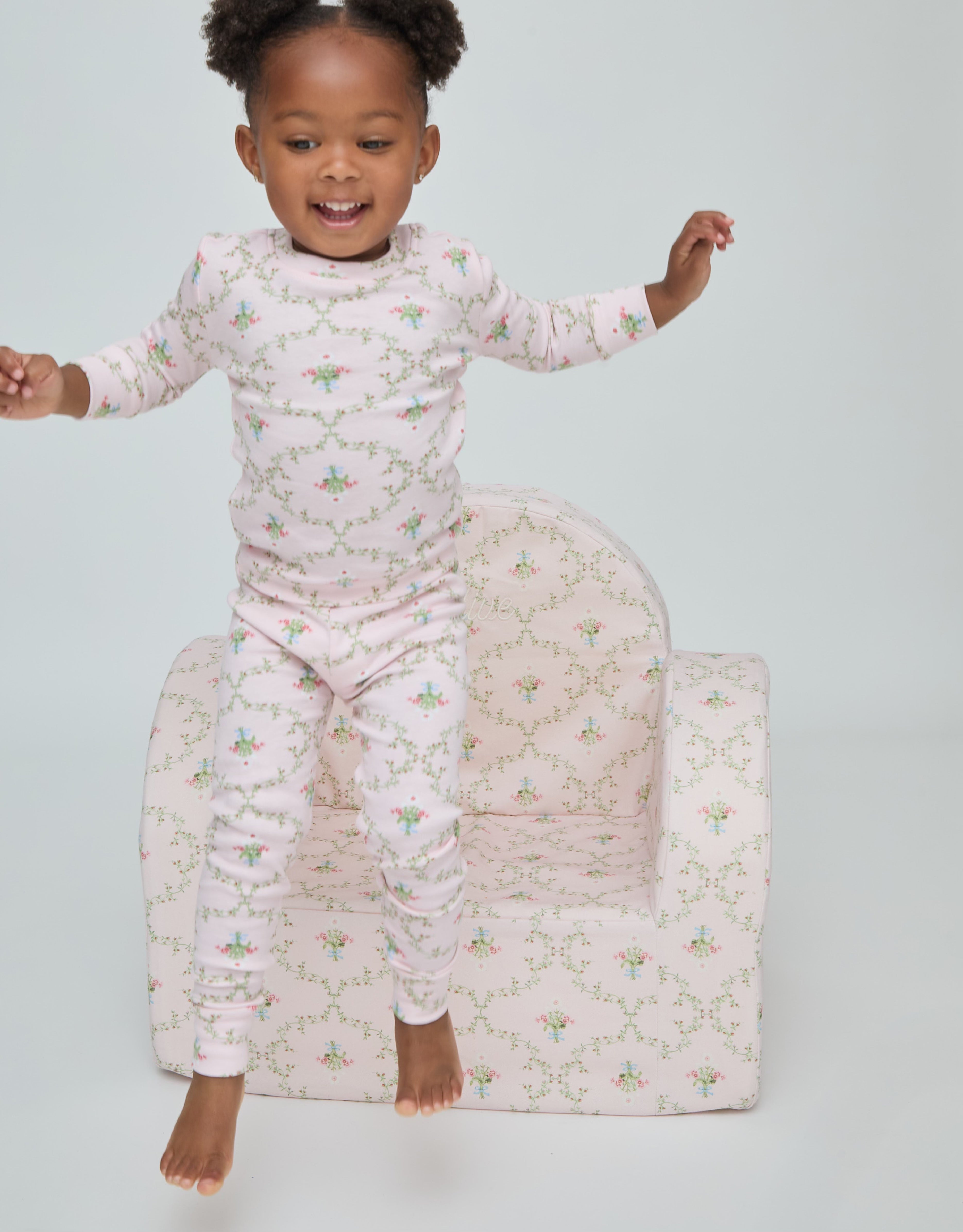 The Baby Sully PJ Set - Light Pink Trellis